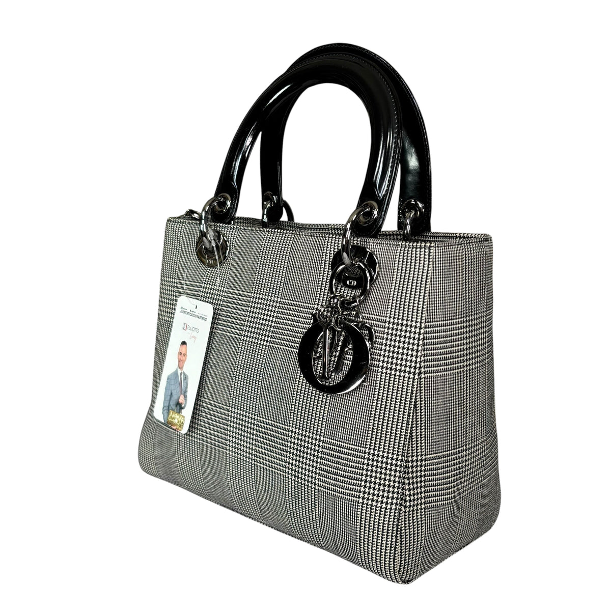 Christian Dior Lady Dior SHW Houndstooth Medium Purse