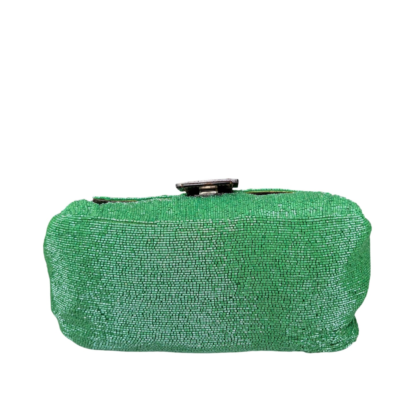 Fendi Y2K Mama Baguette Large Mint Beaded Shoulder Purse
