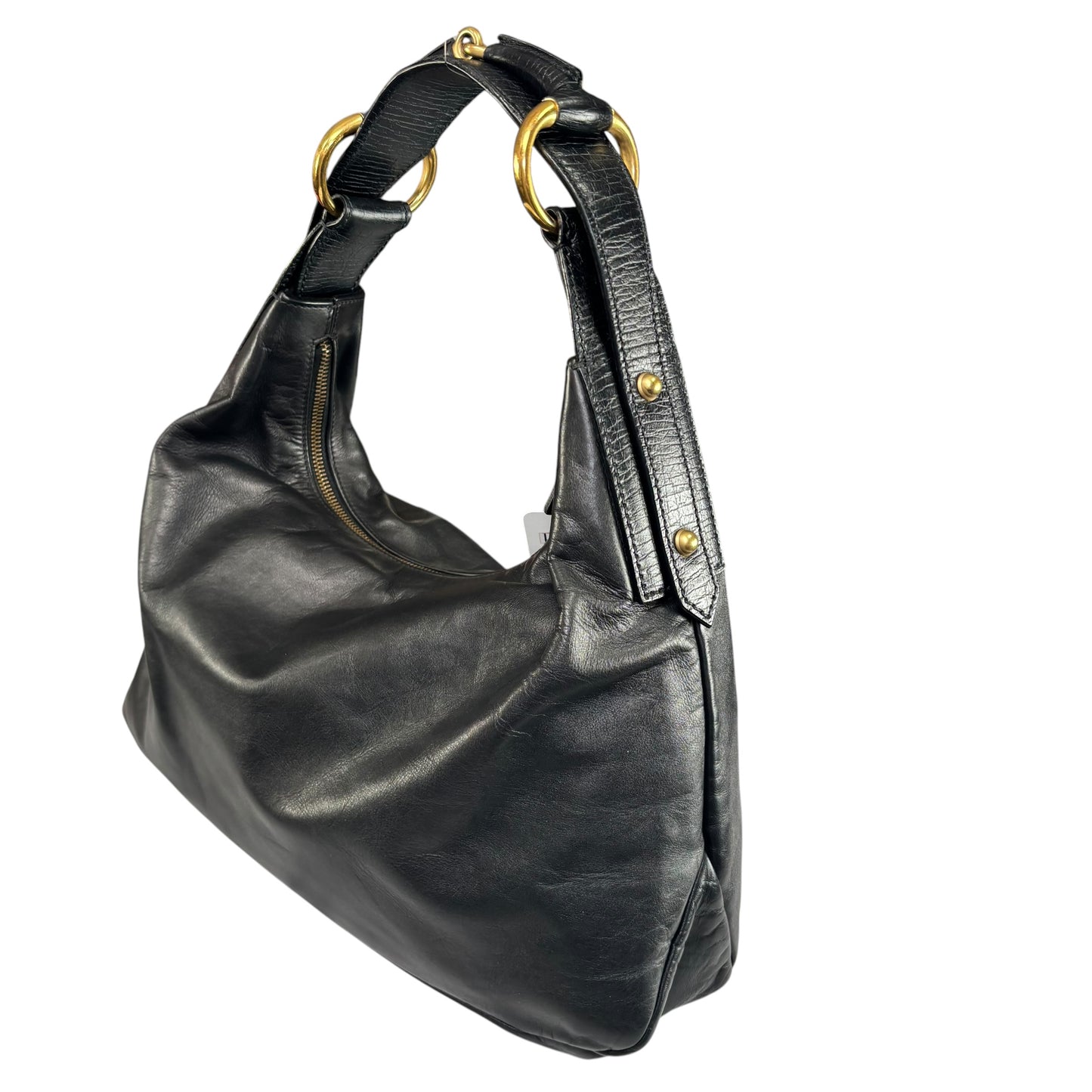Gucci Y2K Horsebit GHW Black Leather Shoulder Hobo Purse