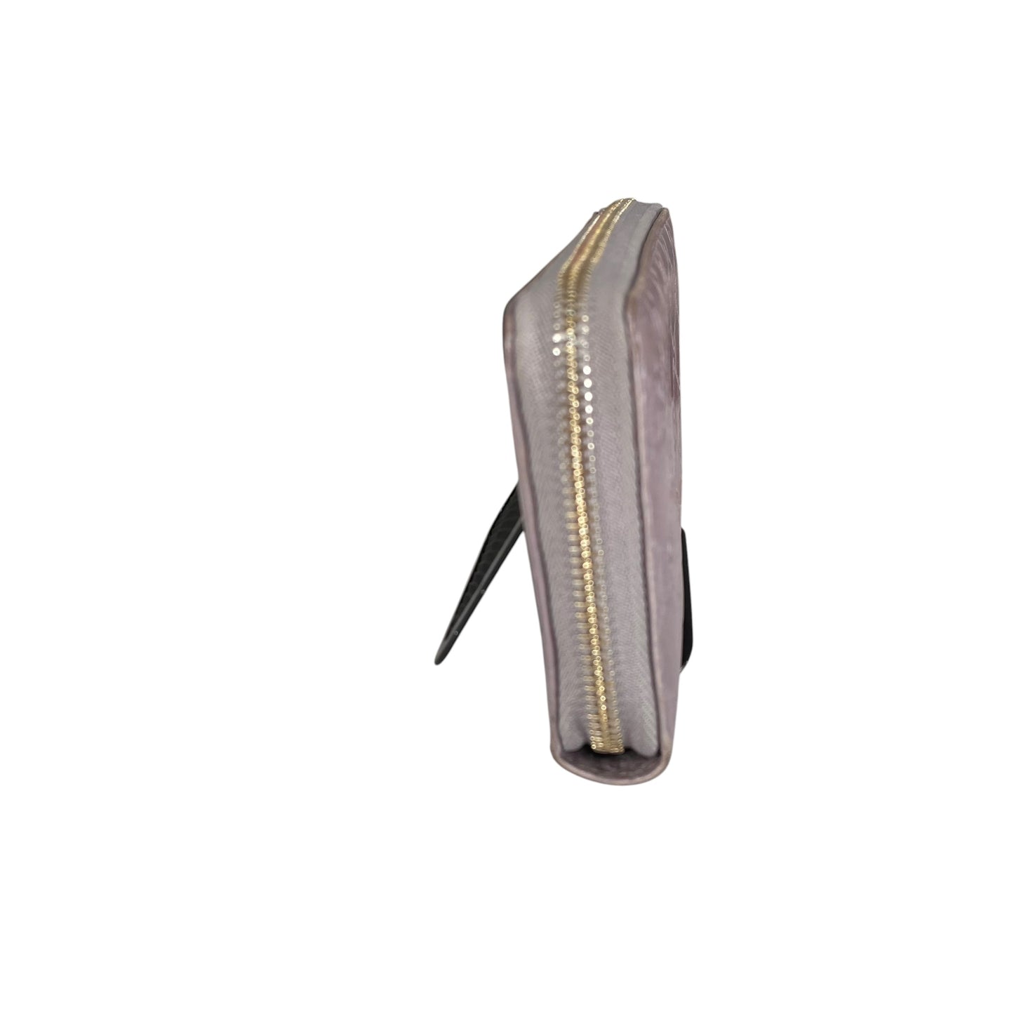 Gucci Guccissima GHW Metallic Lilac Zip Around Wallet GG Embossed Leather
