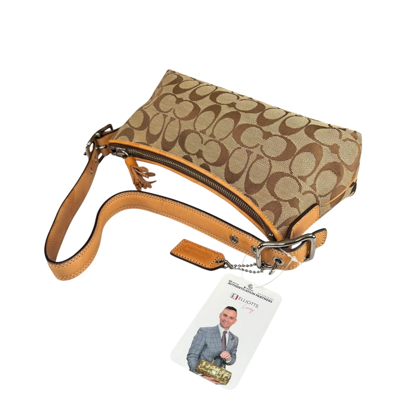 Coach Y2K Demi Tan Canvas Baguette Shoulder Purse