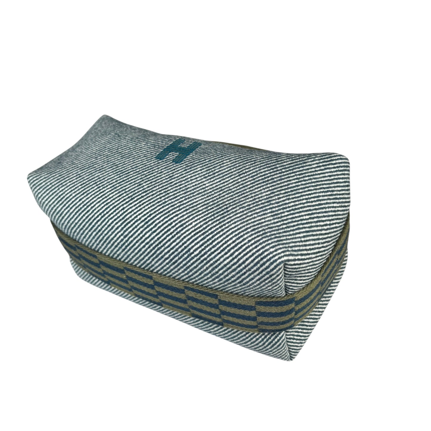Hermes Bride-A-Brac Au Carre Case Navy / Green Wool