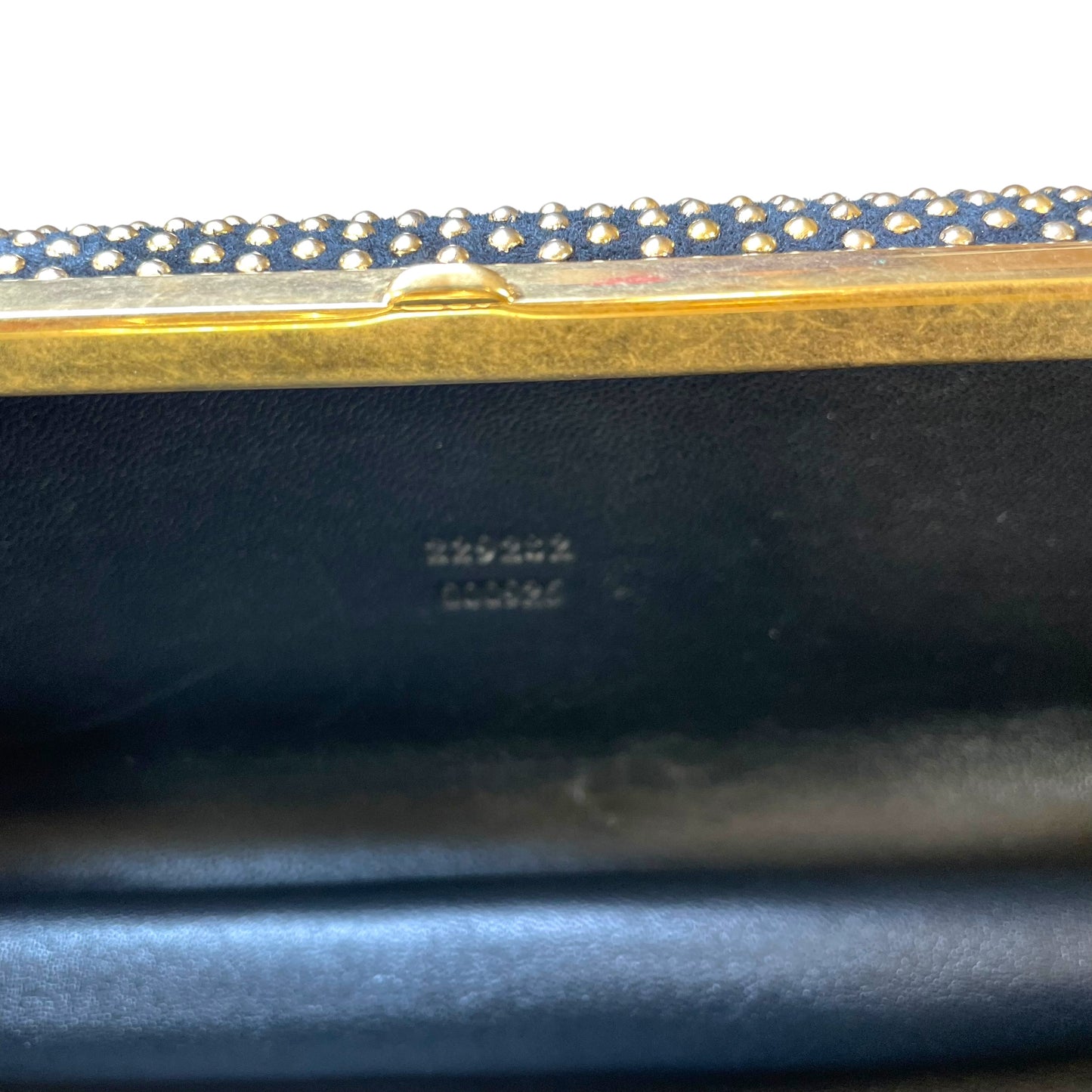 Alexander McQueen Crystal Studded Knuckle Clutch Skull Ring Blue Stone Bag