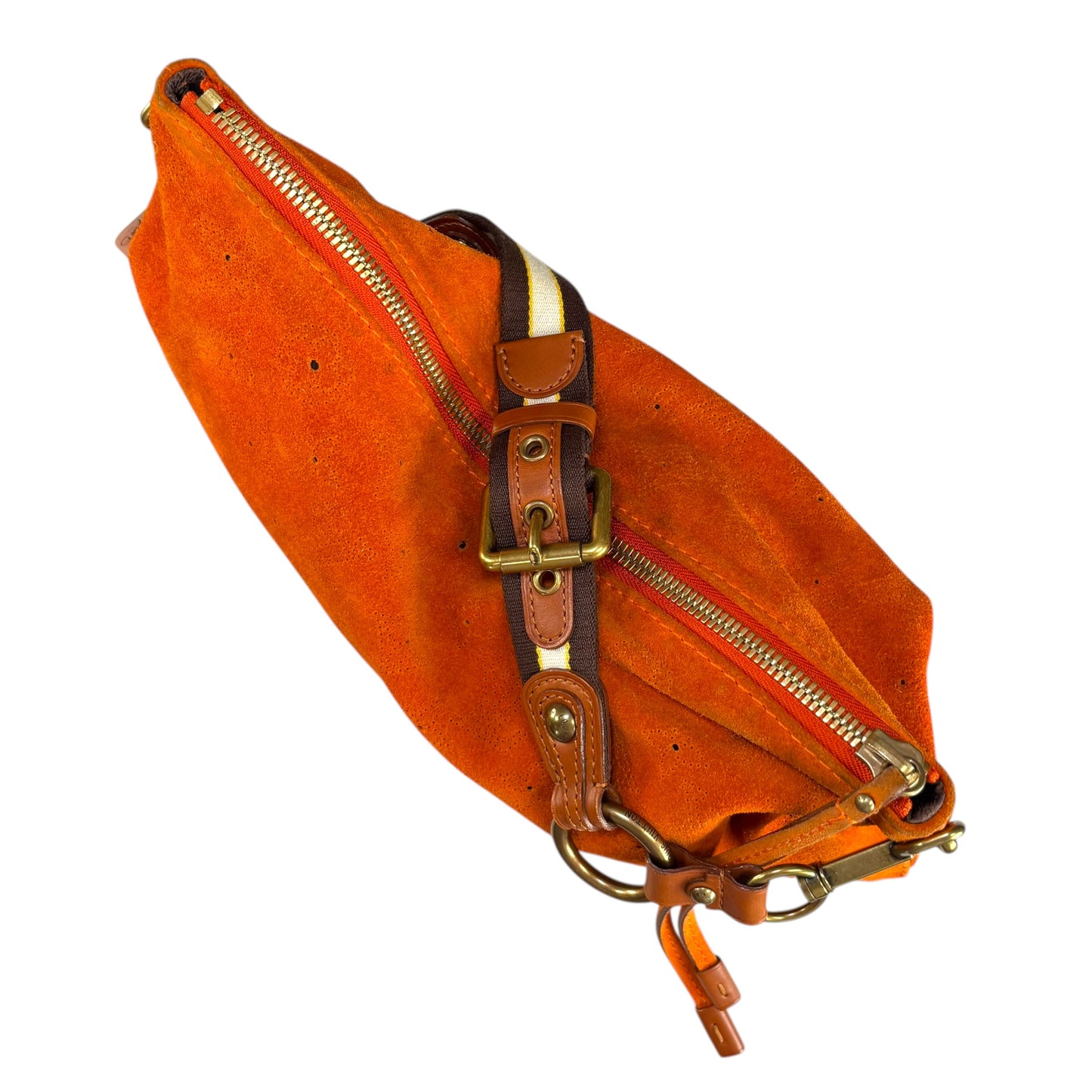 Louis Vuitton Mahina Onatah PM Pouchette Orange Suede Shoulder Purse