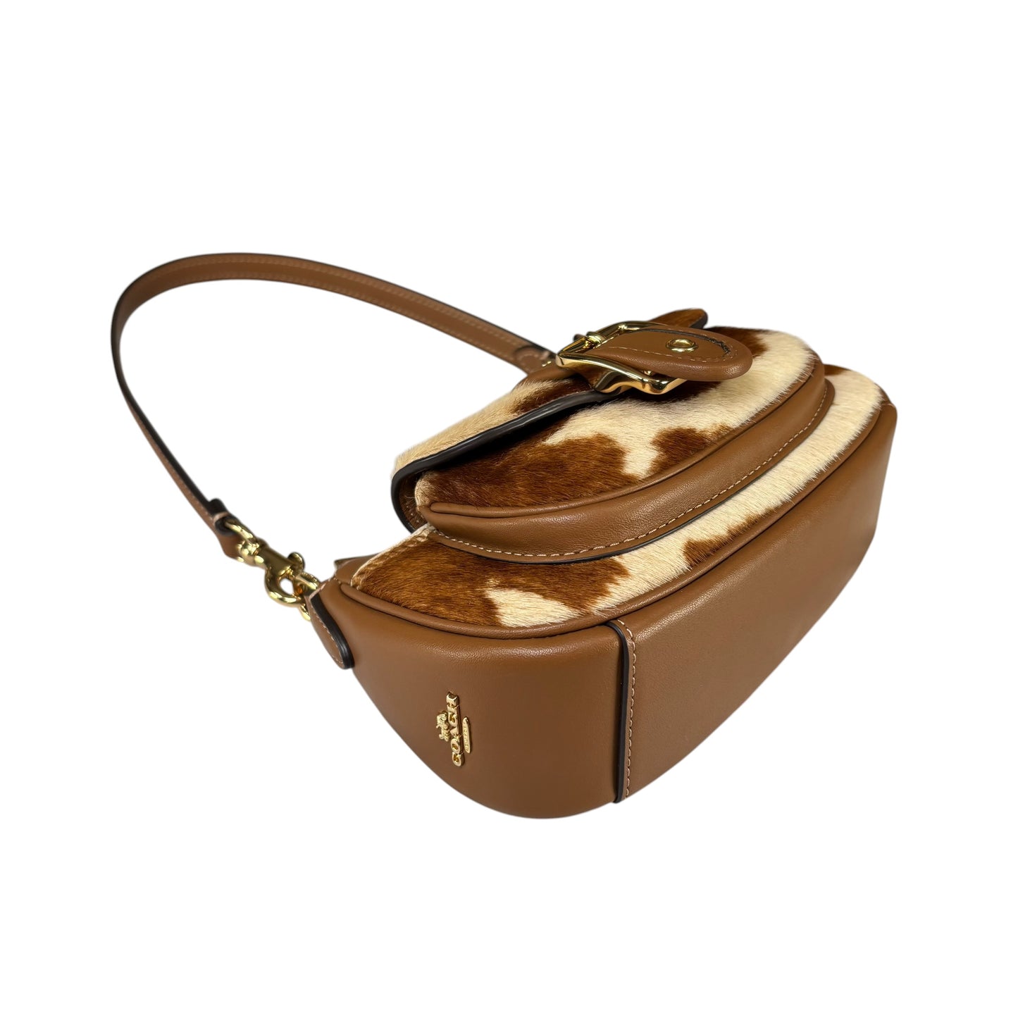 Coach Ashton Mini Brown GHW Hair Calf 2-Way Shoulder Purse