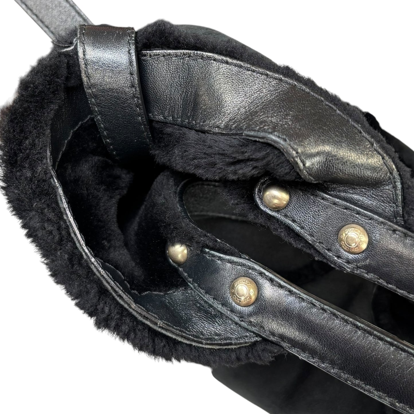Jimmy Choo Black Shearling GHW  Large Shoulder Hobo