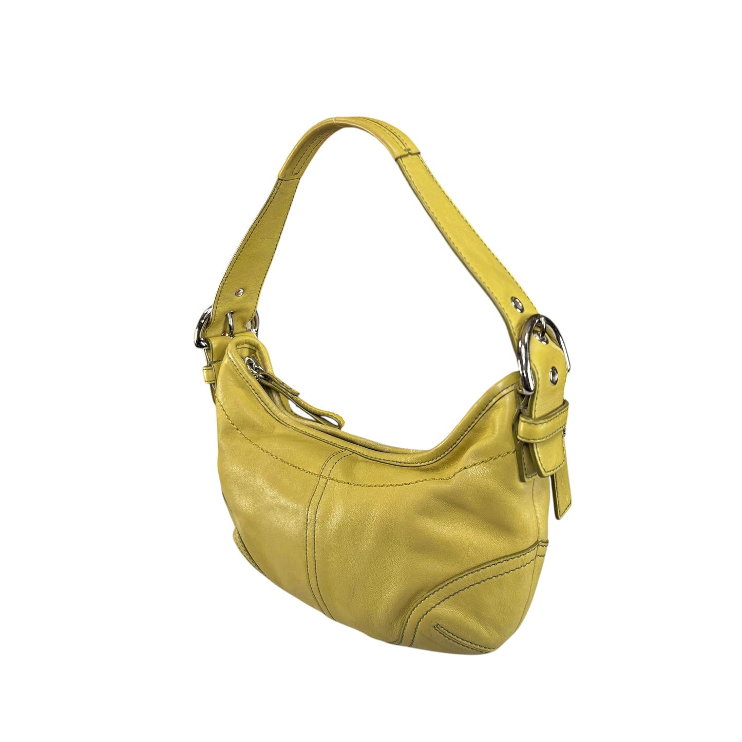 Coach Y2K SoHo Small Croissant Lime Leather SHW Shoulder Purse