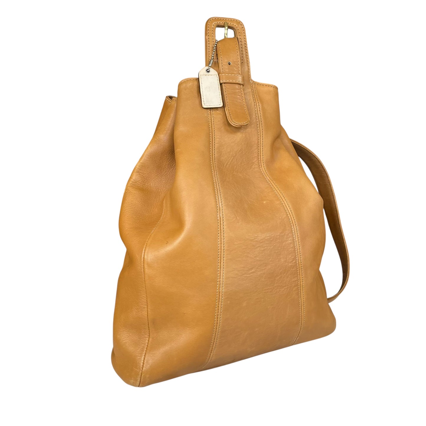 Coach Sonoma Tan Leather Sling Backpack Drawstring  Shoulder Bucket Tote