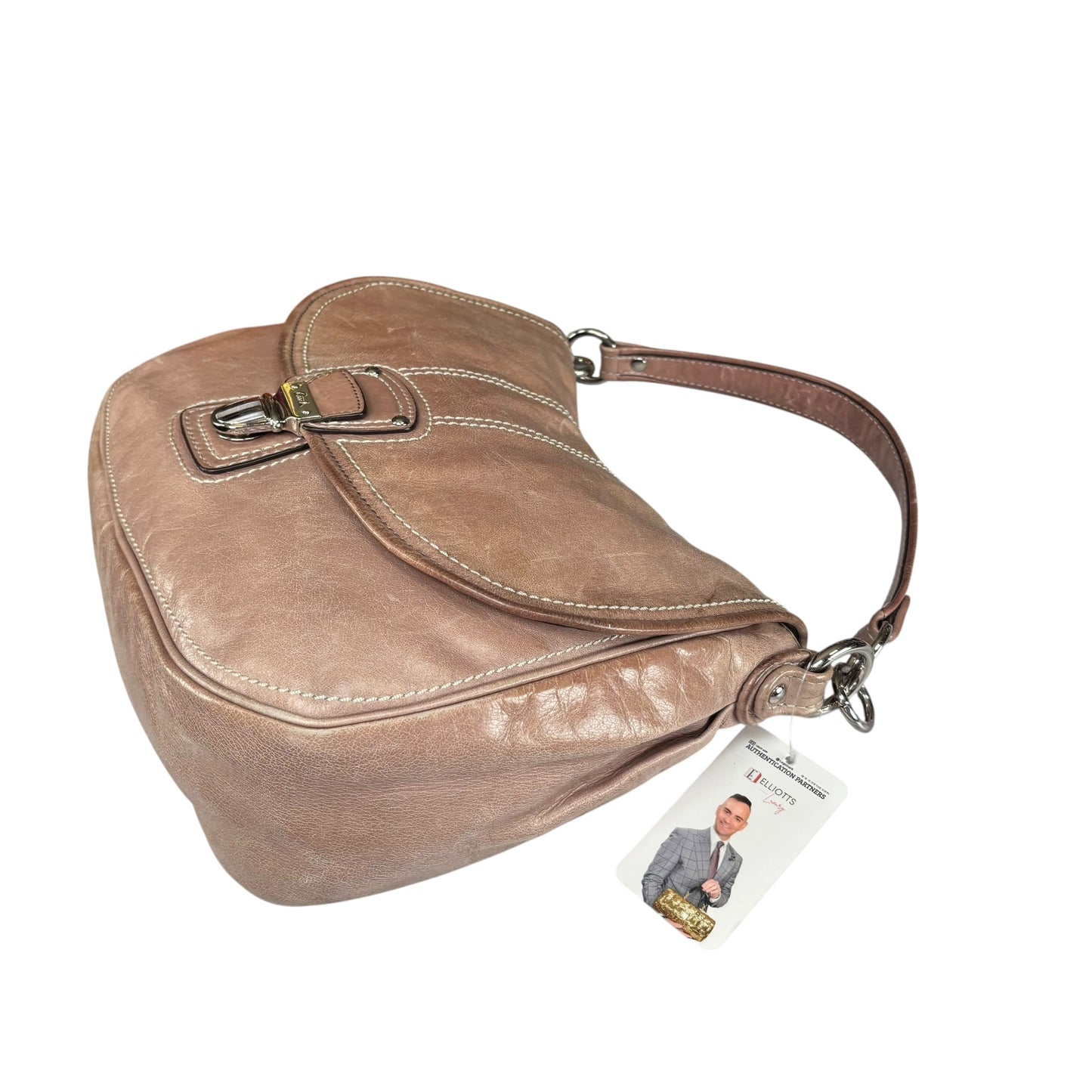 Coach Y2K Taupe Distressed Soho Buckle Shoulder Purse