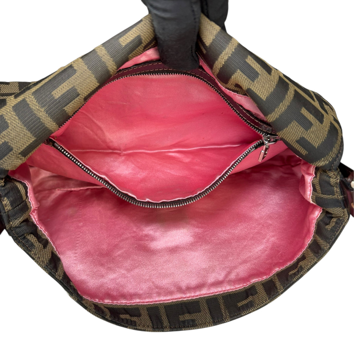 Fendi Y2K Baguette Classic Zucca Floral 3D Appliqué Purse