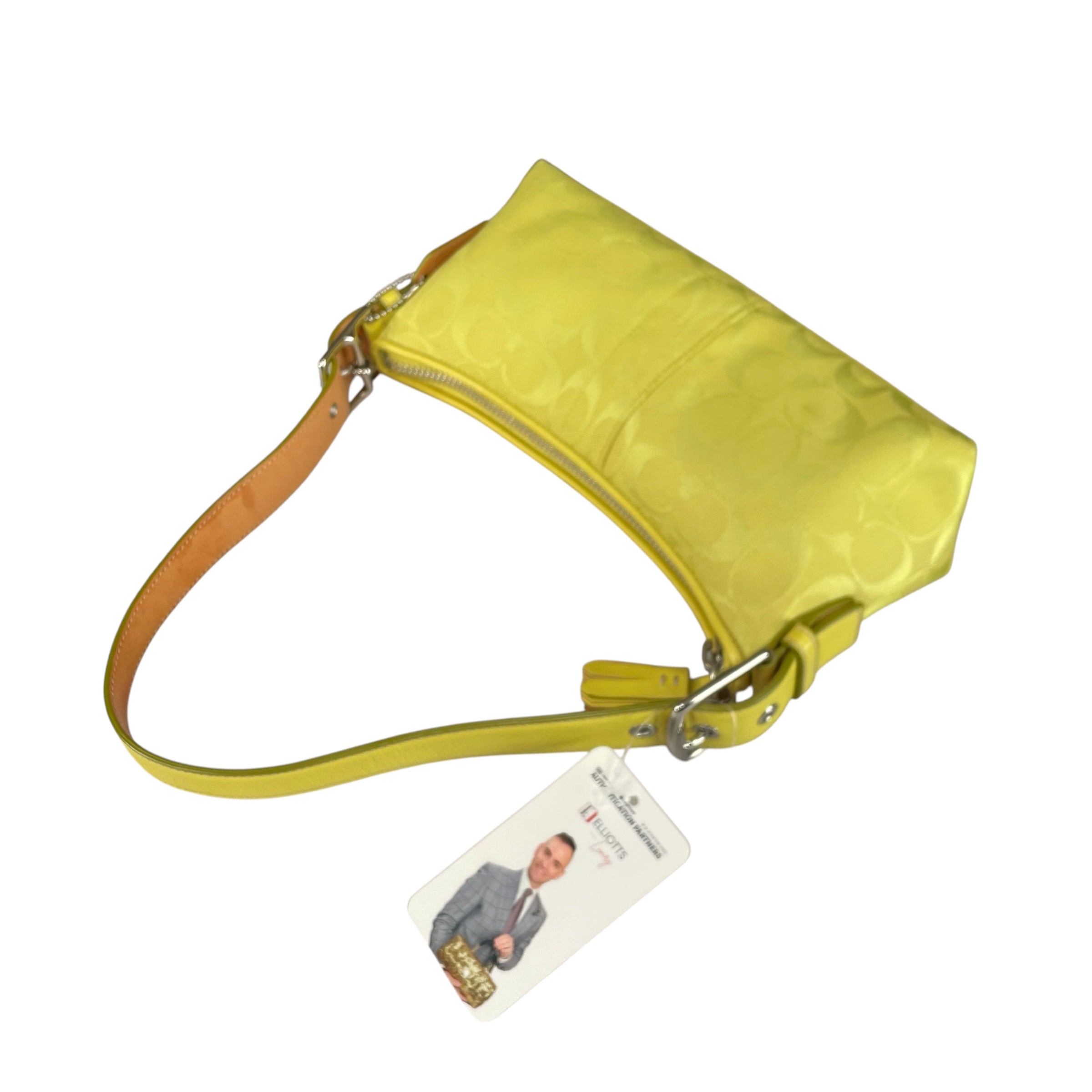 COACH Signature C Demi Shoulder Bag　Y2K Coach Demi Y2K Signature C Lime Shoulder Purse – Elliott's Luxury