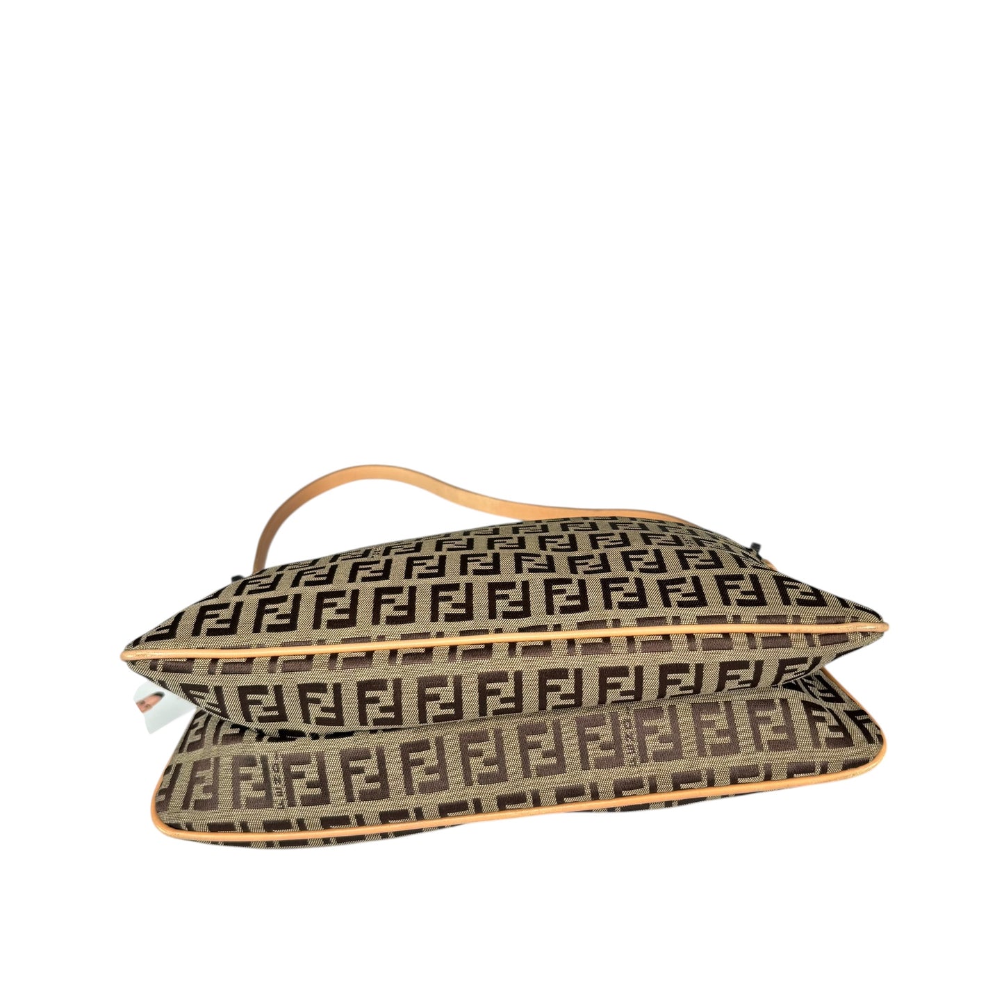 Fendi Y2K Slim Mama Baguette Tan Gunmetal Purse