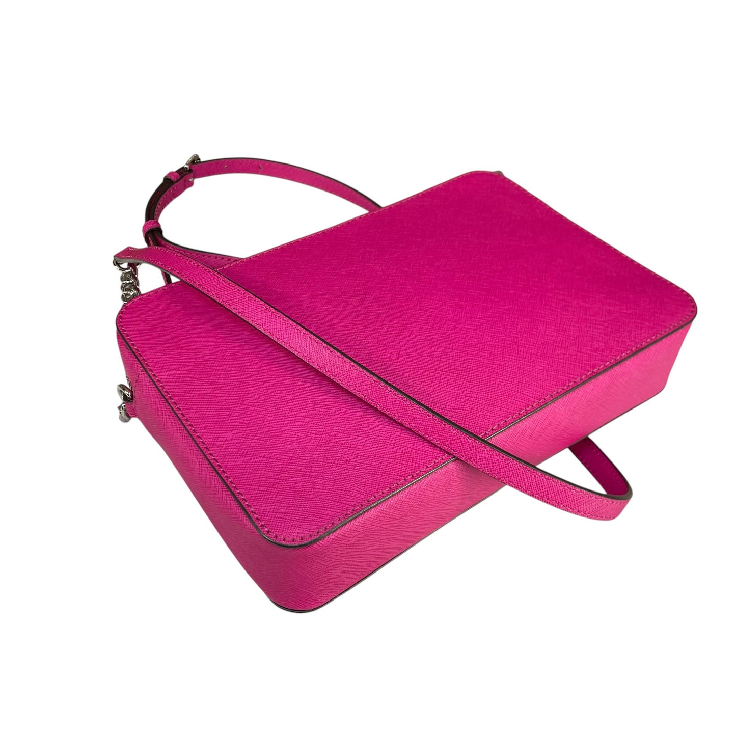 Michael Kors Fushia Saffiano Leather SHW Pink Jet Set Crossbody