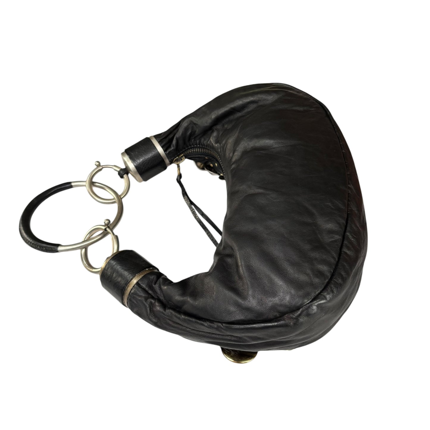 Chloe Y2K Aubrey Black Leather Med Hobo Stud Embellished Hobo