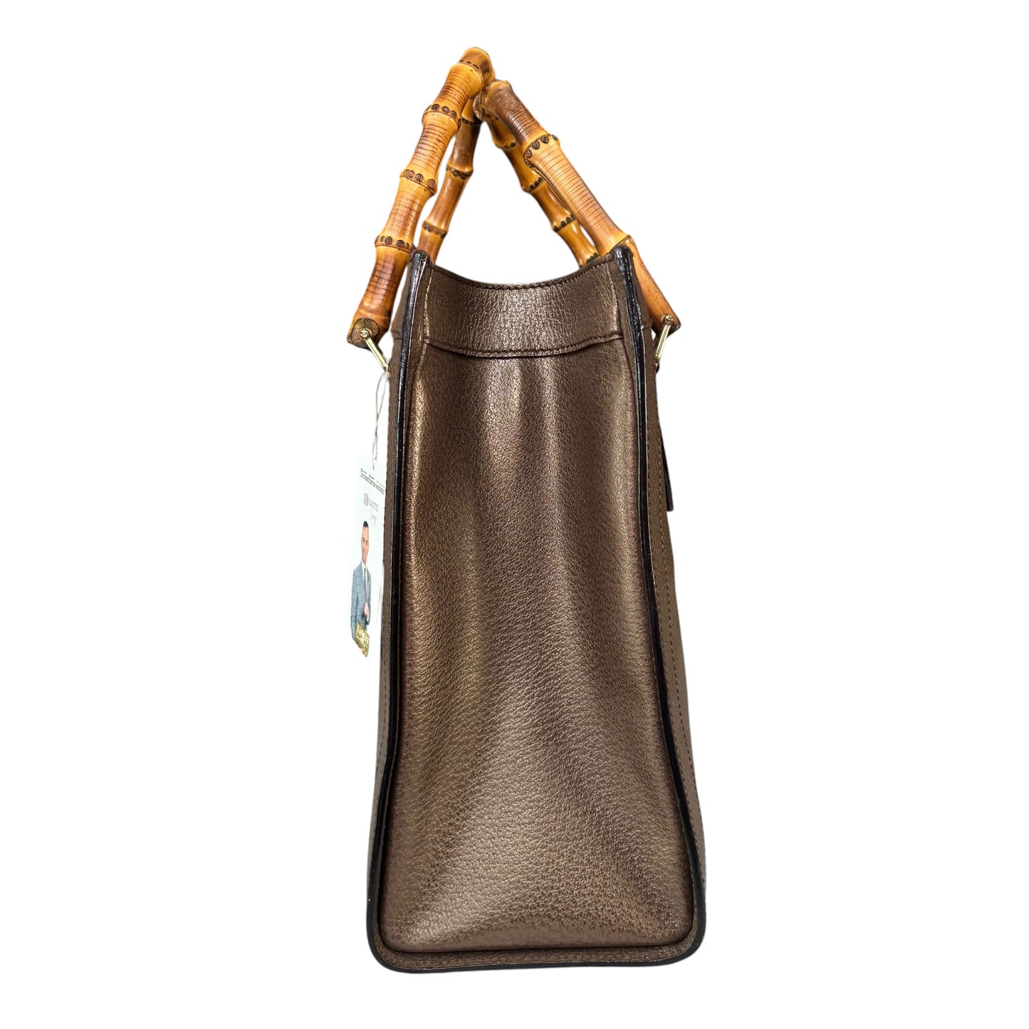 Gucci Diana Bronze Metallic Suede Bamboo Tote