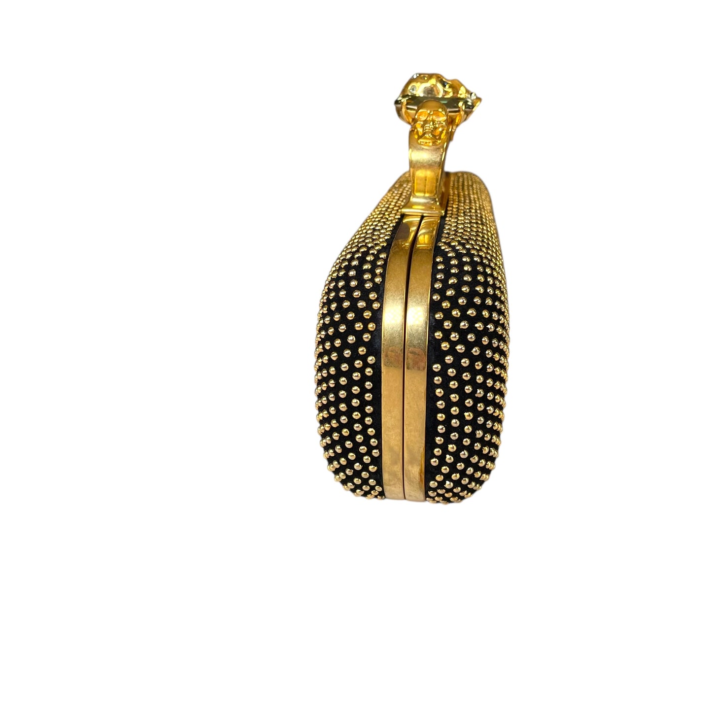 Alexander McQueen Crystal Studded Knuckle Clutch Skull Ring Blue Stone Bag