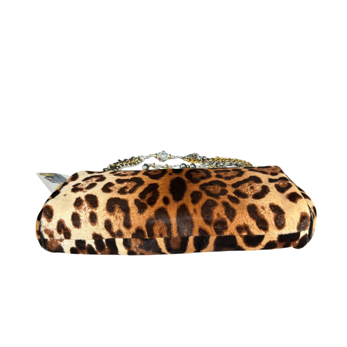 Dolce Gabbana Leopard Hair Calf Flap Chain Shoulder Purse