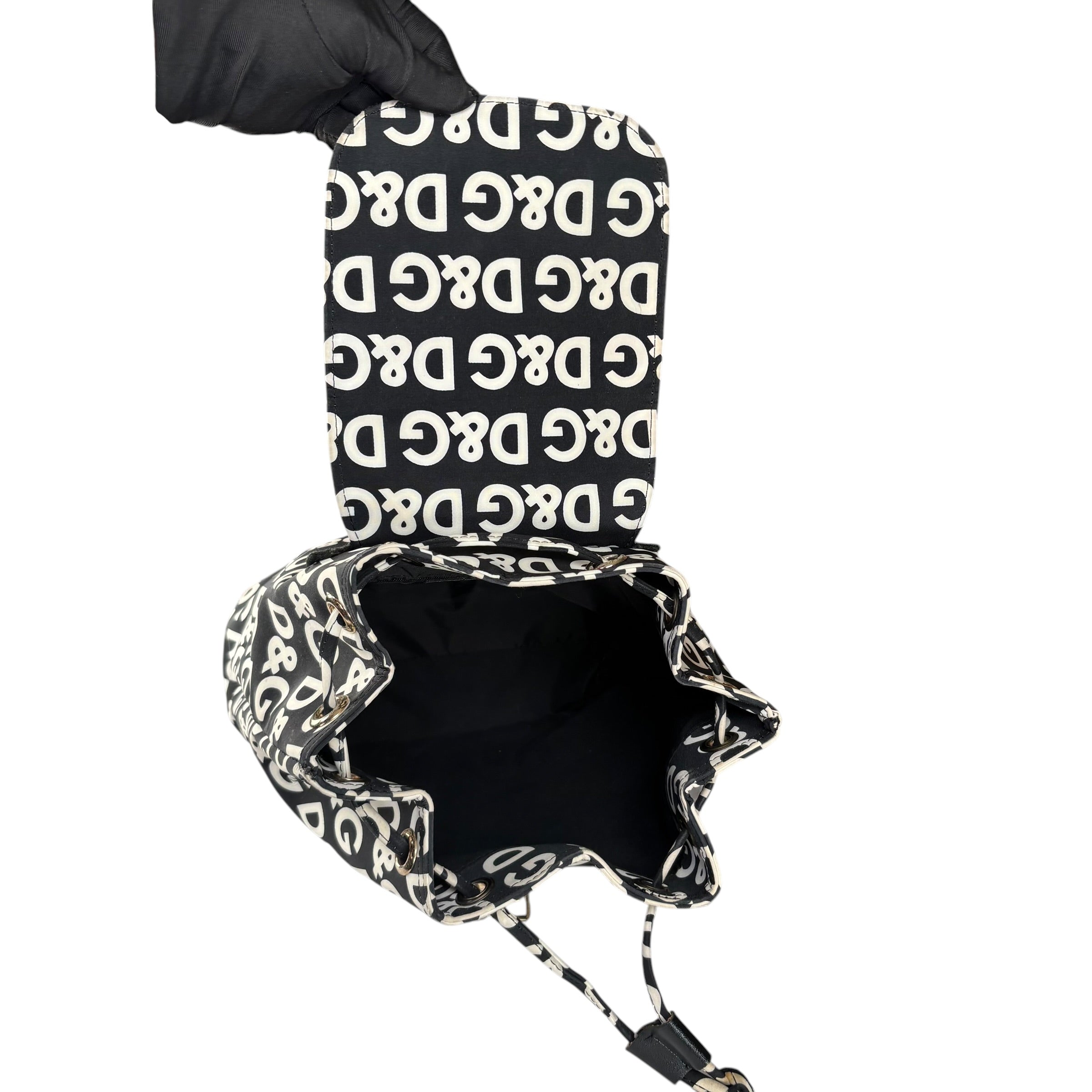 Dolce & Gabbana Y2K Monogram Nylon Black & White Backpack