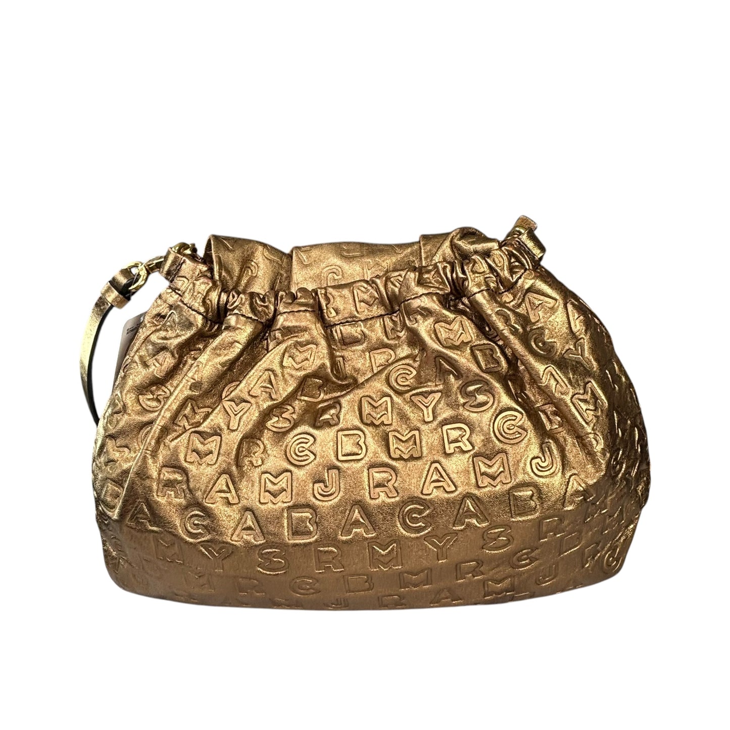Marc By Marc Jacobs XL Golden Metallic Leather Embossed Crossbody