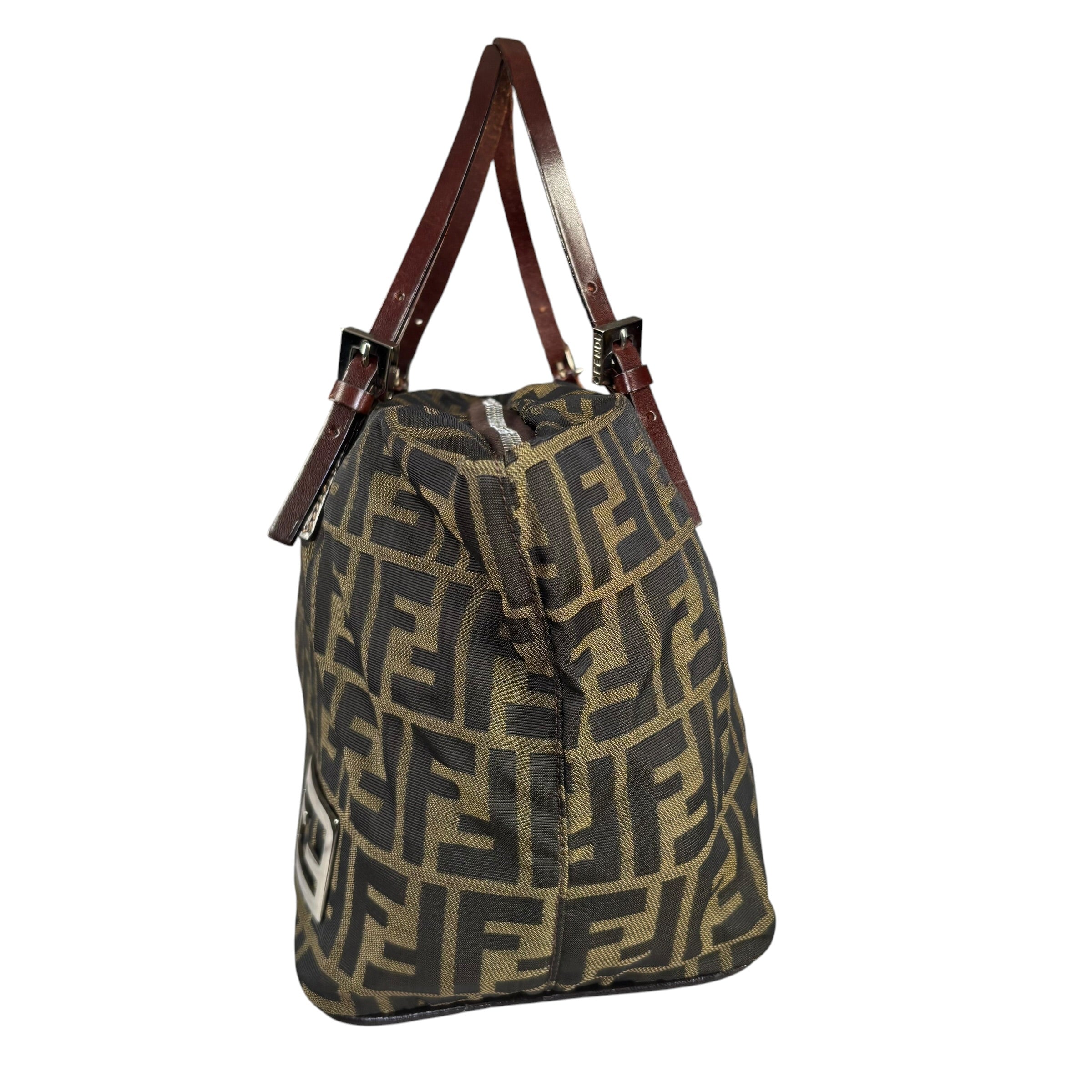 バッグ FENDI zucca totebag y2k archive vintage Fendi Zucca Y2K Canvas Mini Bucket Tote Purse – Elliott's Luxury