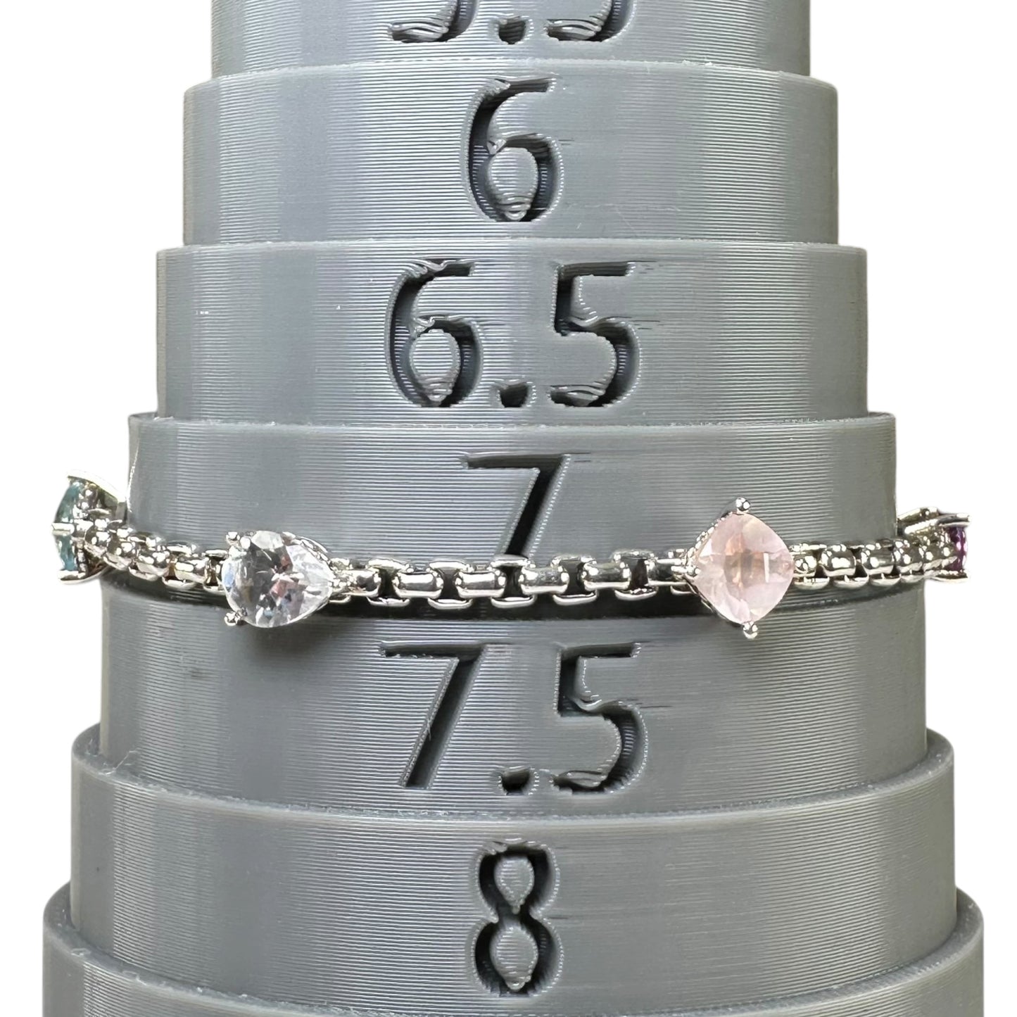 JAI by John Hardy Sterling Silver Multi-Gemstone Box Chain Bracelet 7”