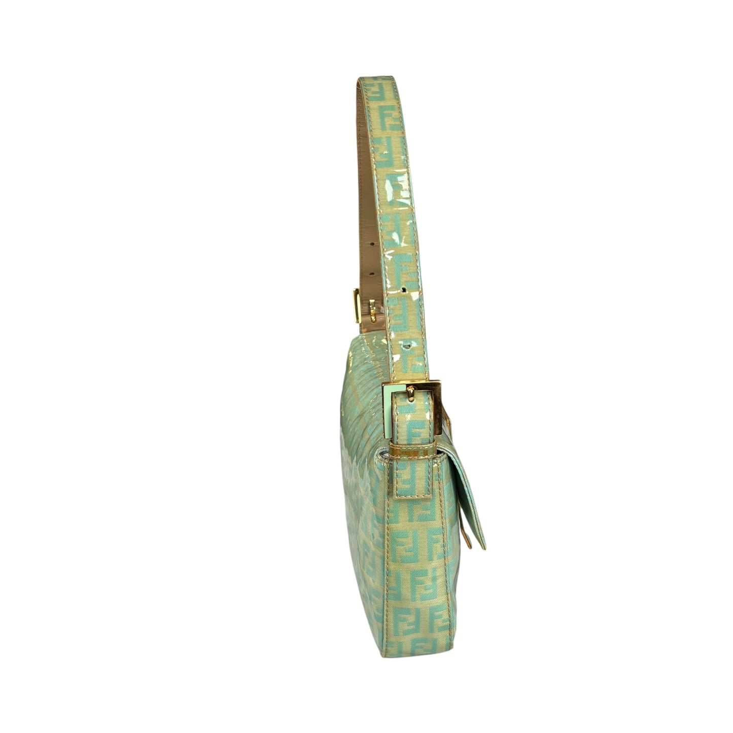 Fendi Y2K Baguette Classic Mint Green Zucchino Coated Canvas Purse