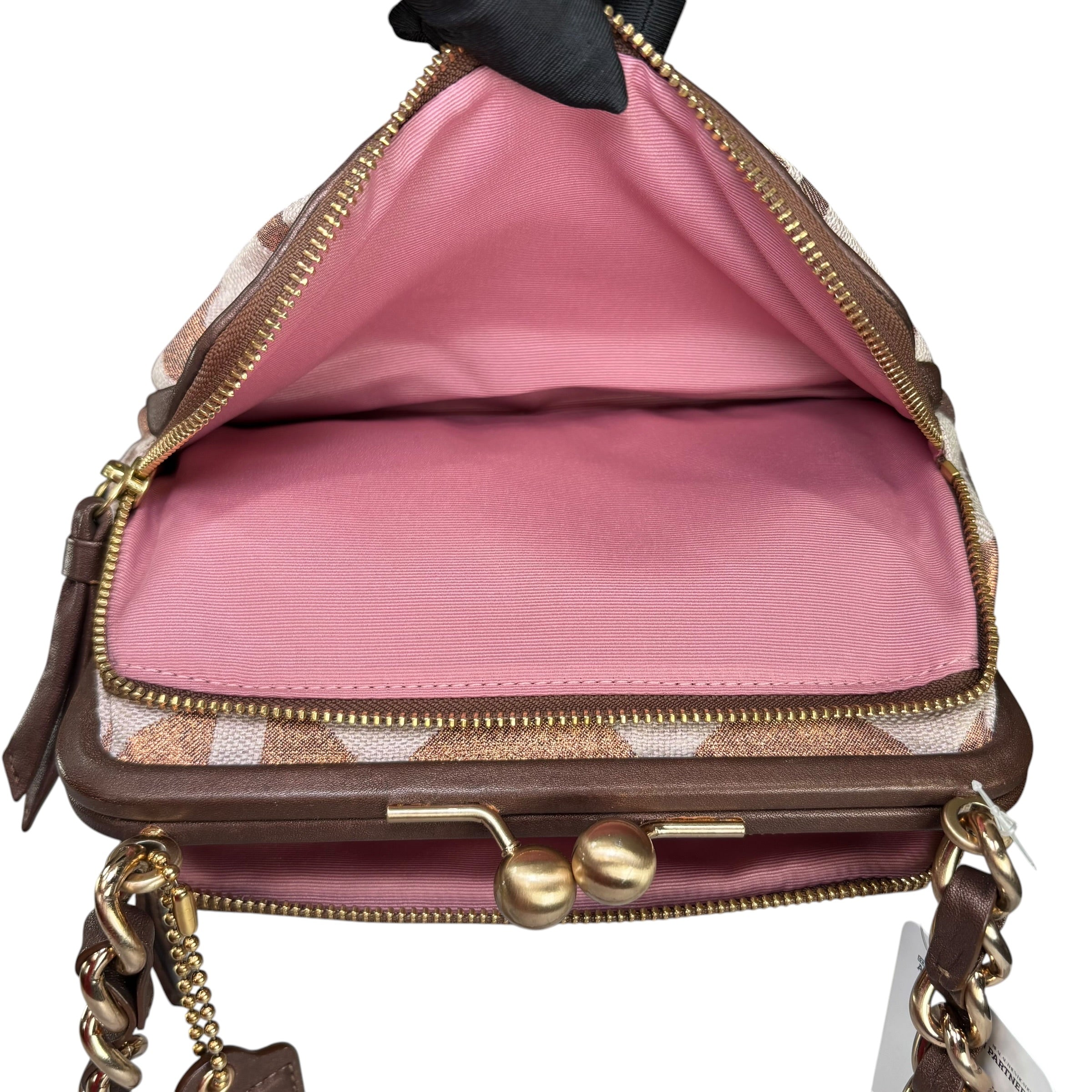 Coach Y2K Opti C Limited Canvas Bronze Metallic GHW Kiss-Lock