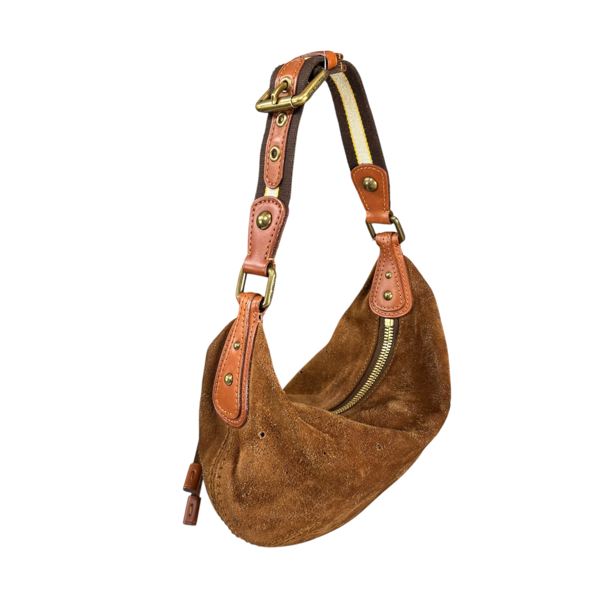 Louis Vuitton Y2K Onata Brown Suede Mahina PM Mini Leather Hobo Purse