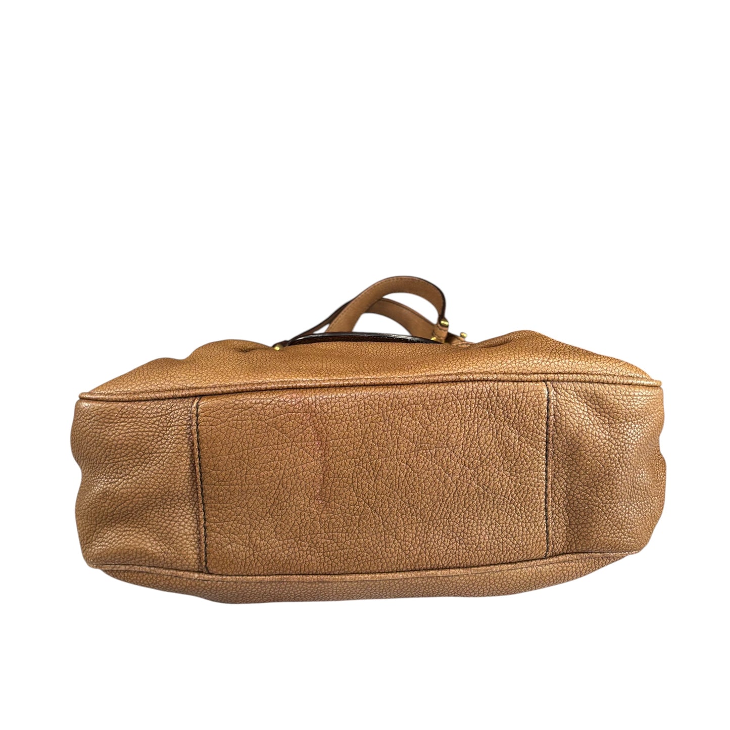 Dolce & Gabbana Golden Brown Pebbled Leather GHW Distressed Shoulder Hobo