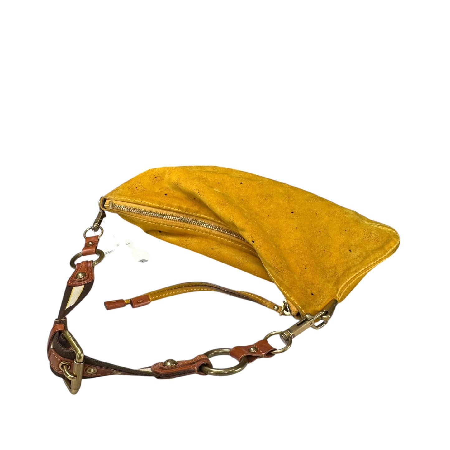 Louis Vuitton Limited Edition Suede Mahina Onatah PM Pouchette Yellow Mustard Shoulder Purse
