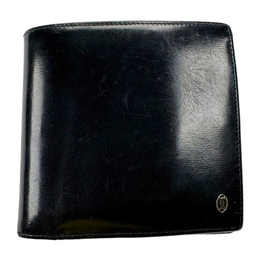 Cartier Pasha Black Leather Mens Bi-Fold Wallet