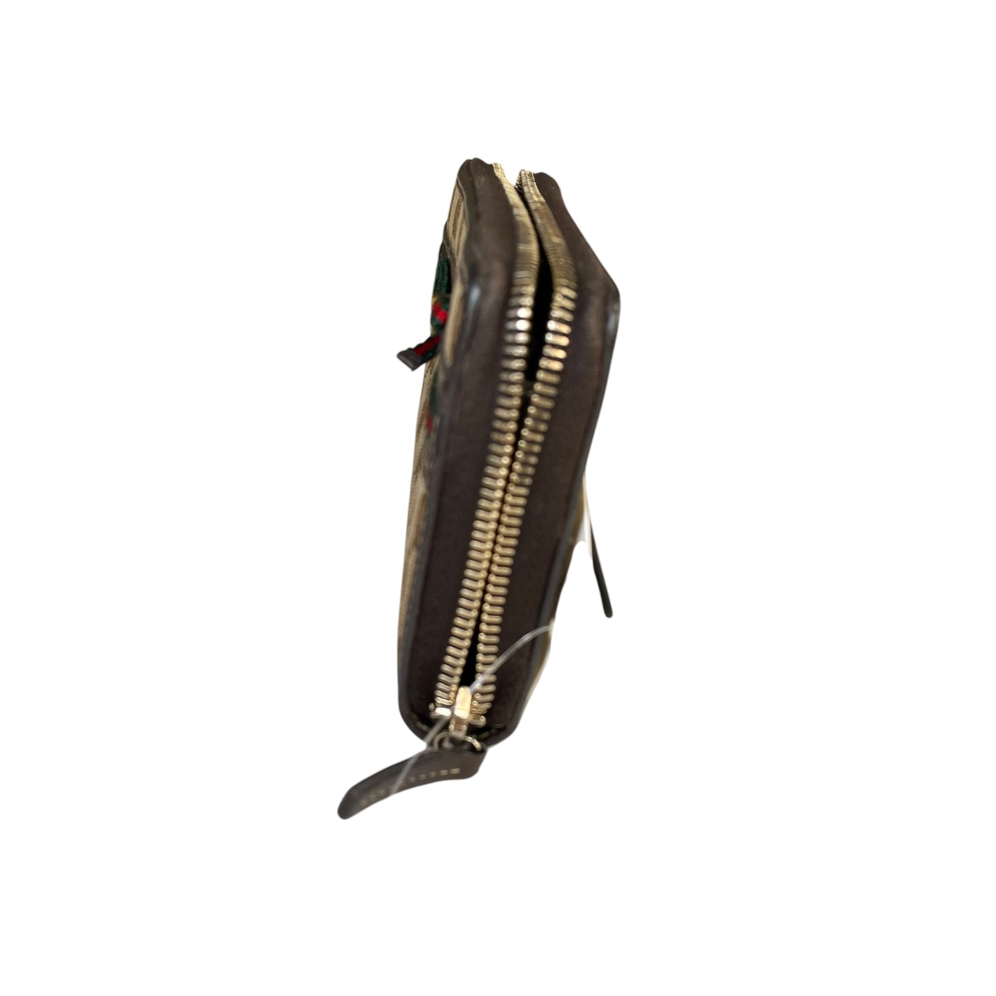 Gucci GG Mayfair Zip Around Wallet Brown Canvas Web Stripe Long Wallet