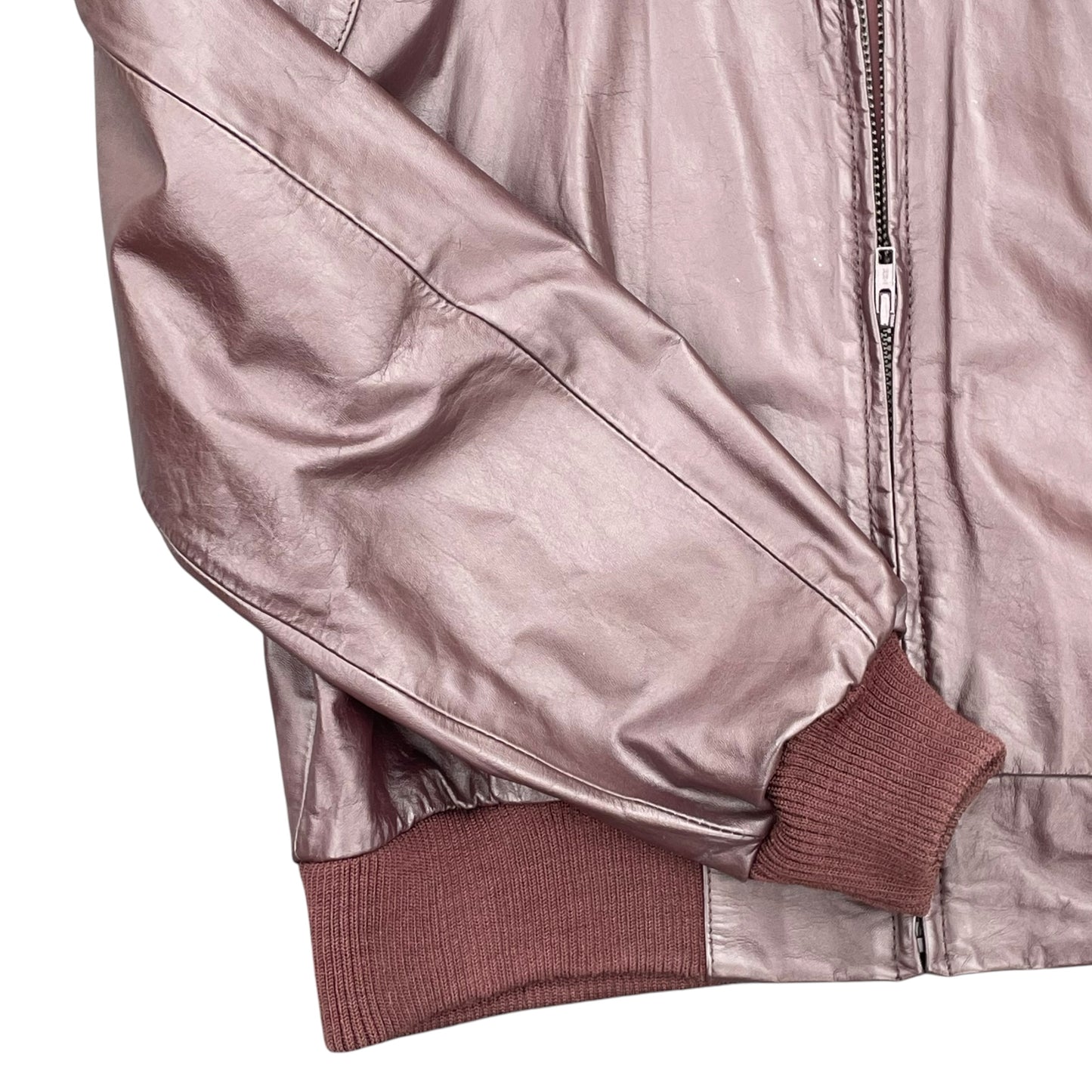 Members Only Y2K Leather Bomber Jacket Oxblood Burgundy 44 XL