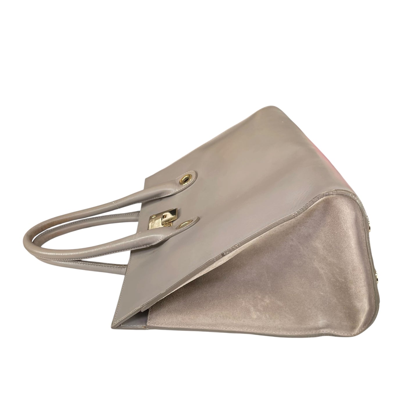 Jimmy Choo Y2K Riley Grey GHW Clip Lock Lilac Leather East West Tote