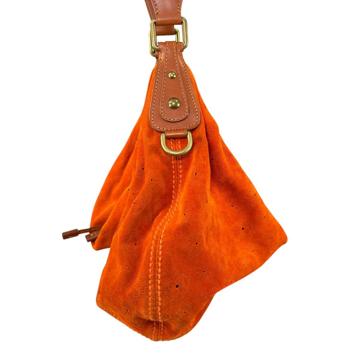 Louis Vuitton Y2K Onata Orange Suede Mahina GM Leather Hobo Purse