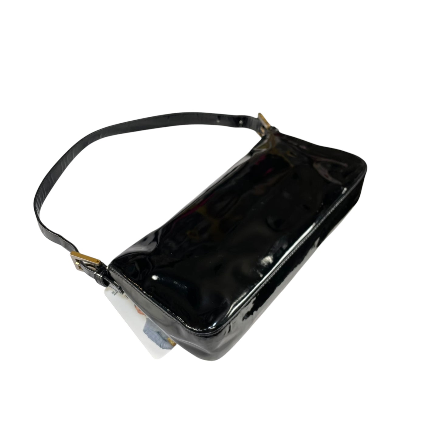 Fendi Baguette Black Patent Leather Two Tone HW Shoulder Purse
