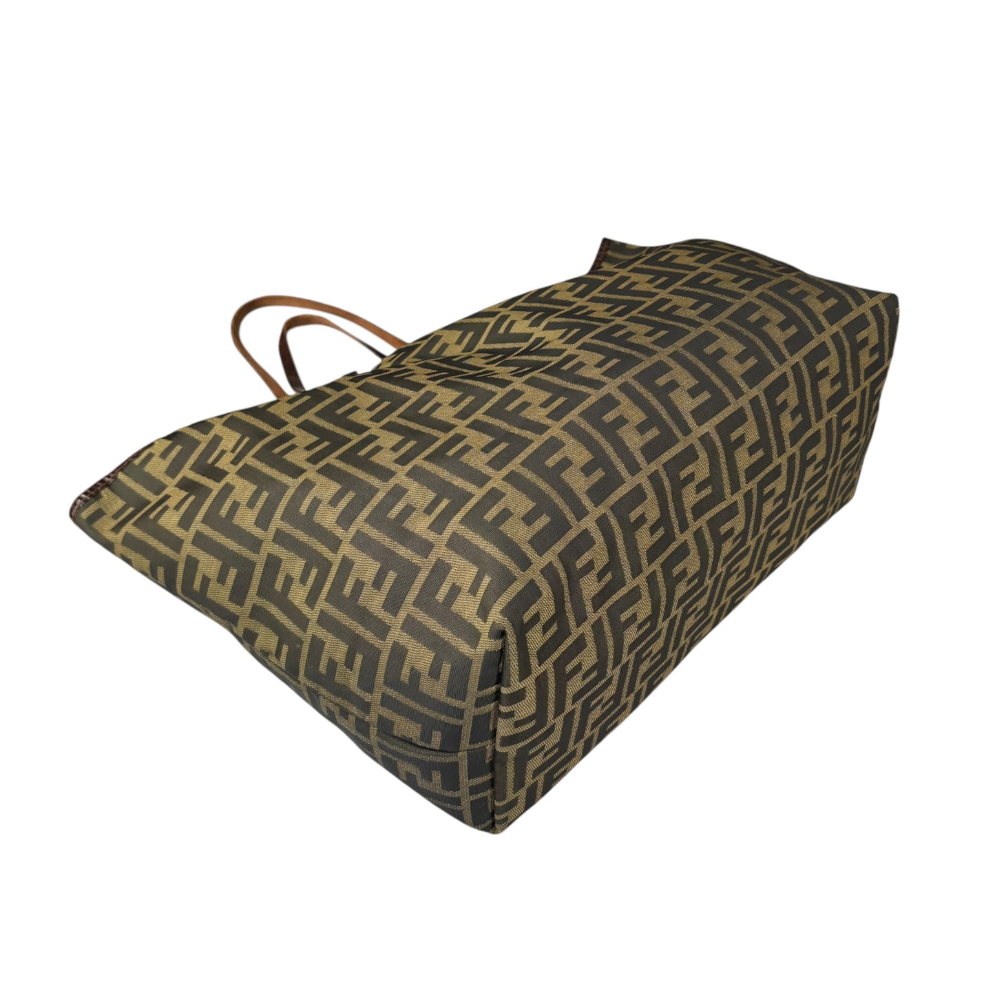 Fendi Y2K Zucca Monogram Brown Canvas / Leather MM Tote