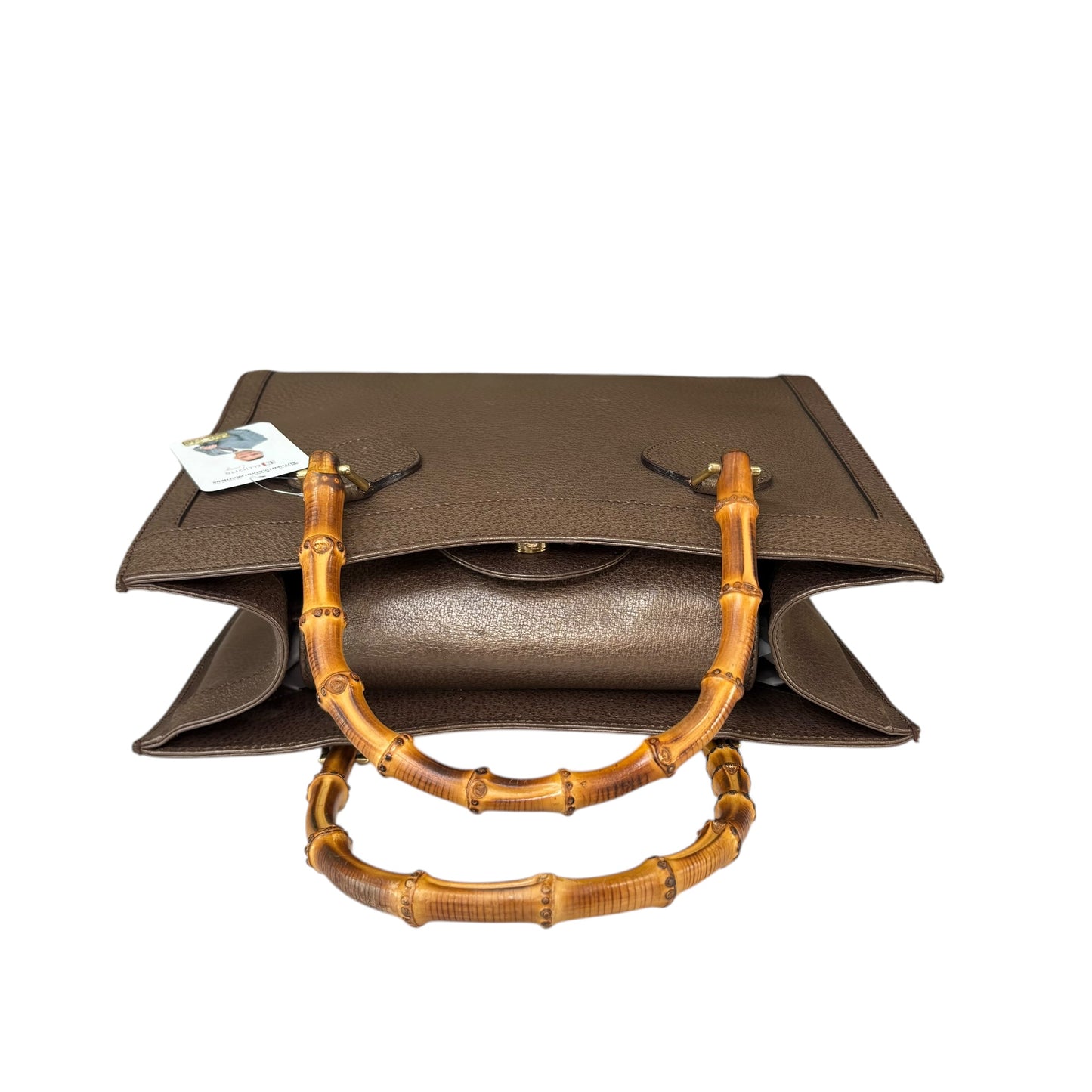 Gucci Diana Bronze Metallic Suede Bamboo Tote