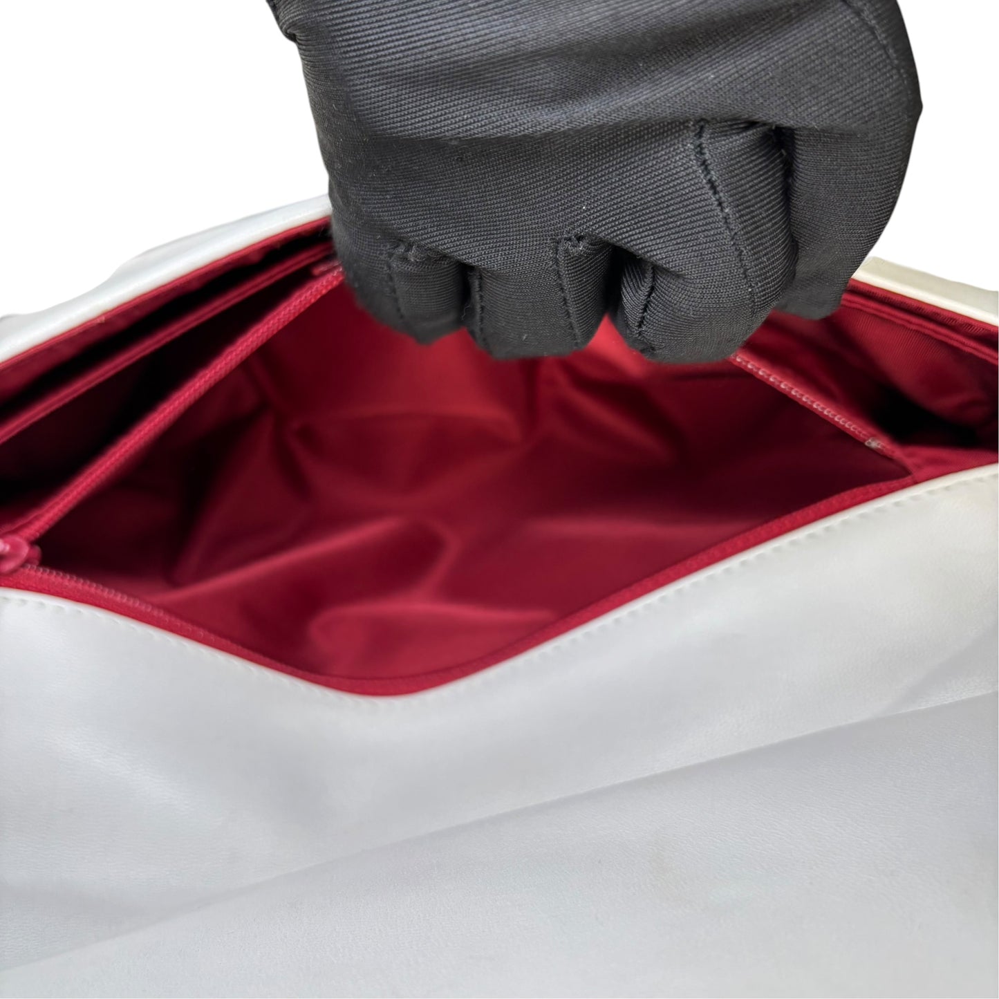Christian Dior Cadillac Y2K Red Patent White Leather 2-Way Purse