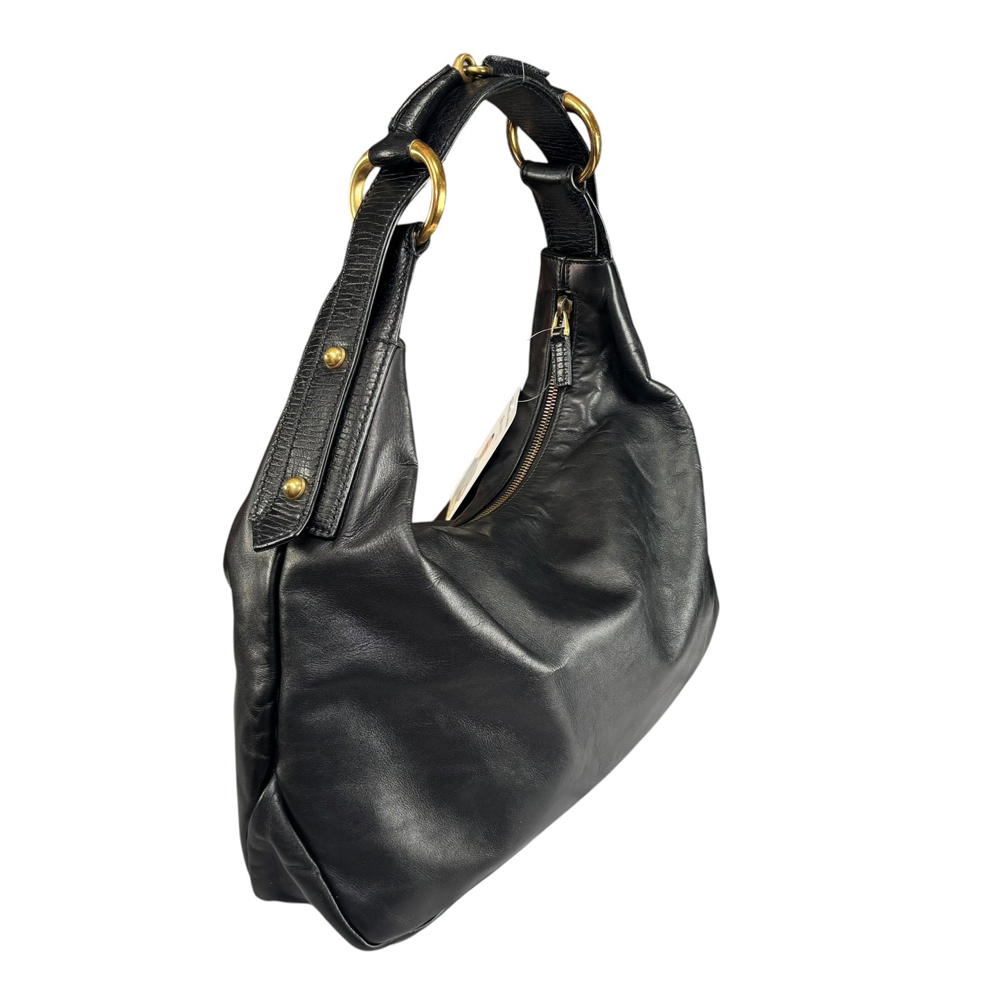 Gucci Y2K Horsebit GHW Black Leather Shoulder Hobo Purse