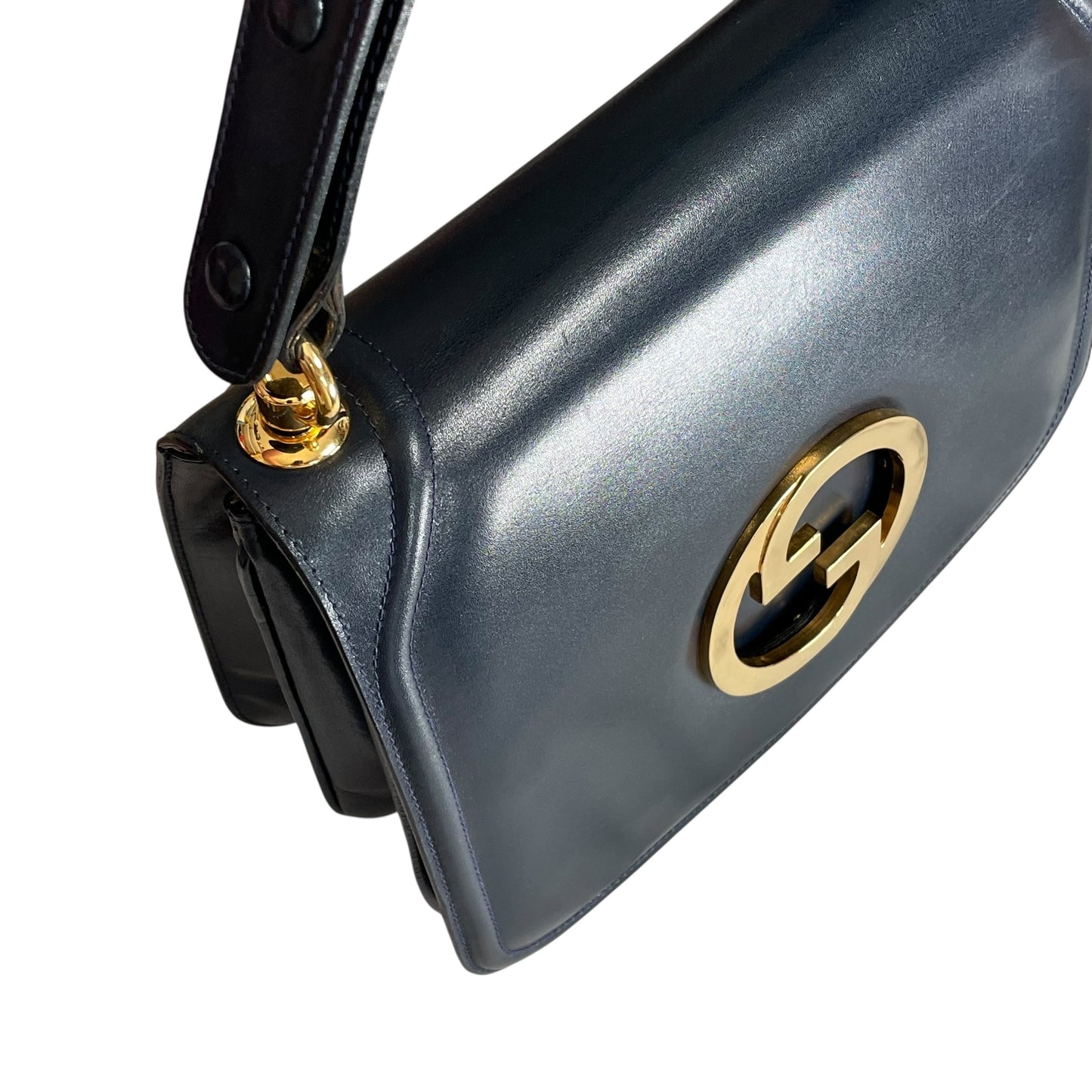 GG Blondie Navy GHW Blondie Flap Shoulder Two Way Purse