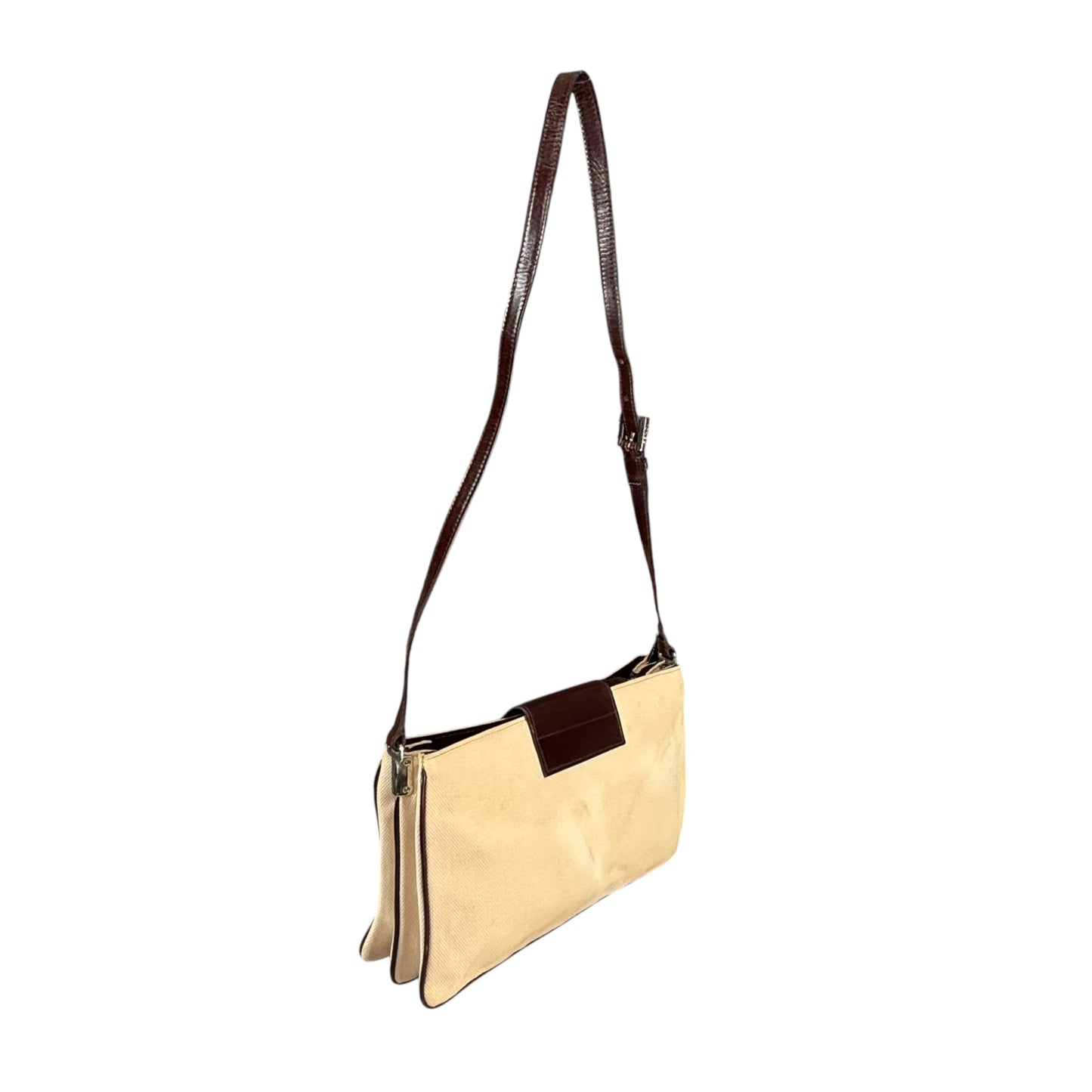 Fendi Y2K XL Baguette Eru Canvas Two-Tone Slim Leather Purse