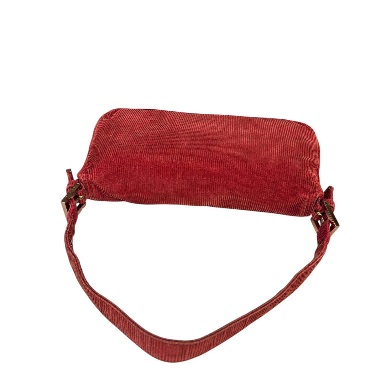 Fendi Y2K Baguette Corduroy Burgundy Rose Classic Shoulder Purse