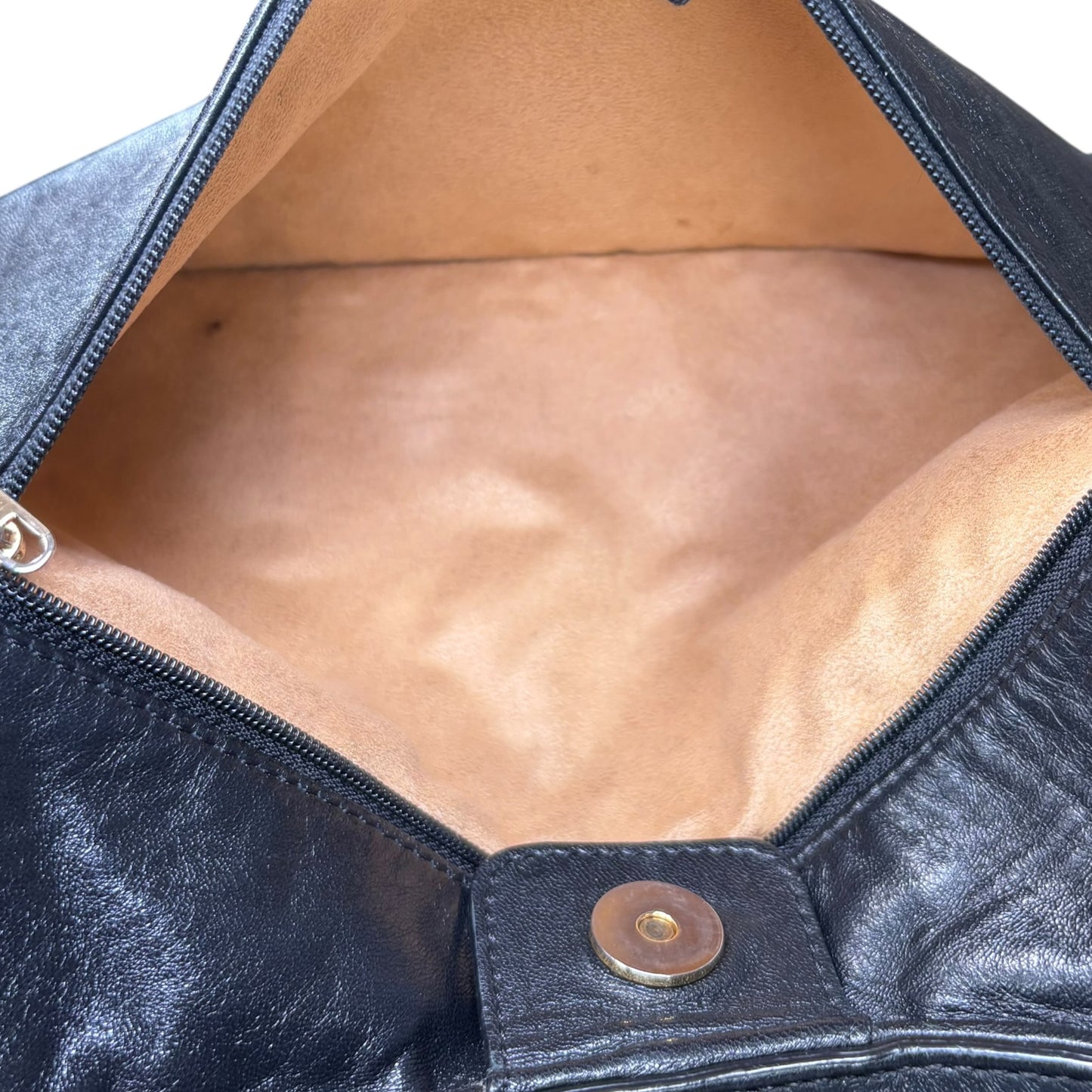 Jimmy Choo Black Shearling GHW  Large Shoulder Hobo