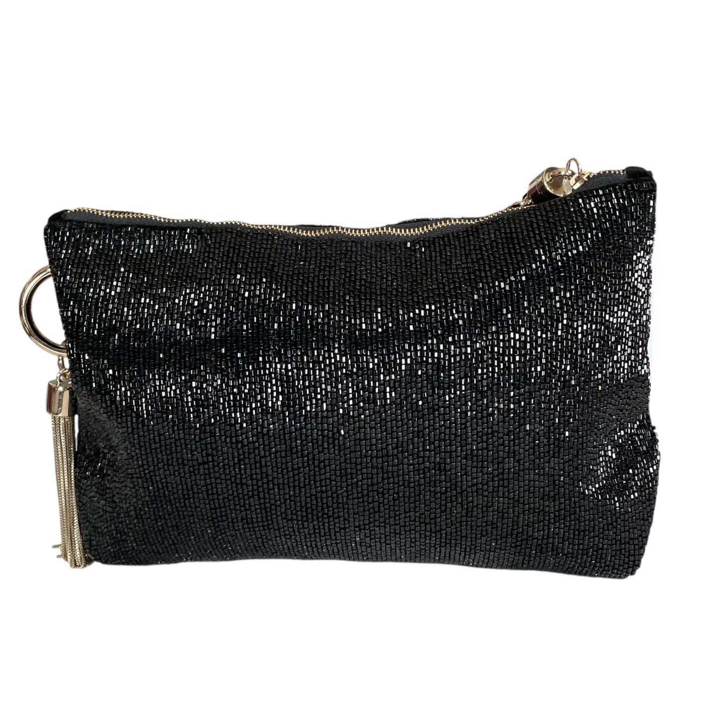 Jimmy Choo Callie I WANT CHOO Limited GHW Shoulder Black Beaded Clutch Purse
