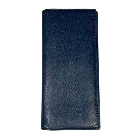 Dunhill Two Tone Blue Saffiano Leather Black Bi-Fold Ling Wallet