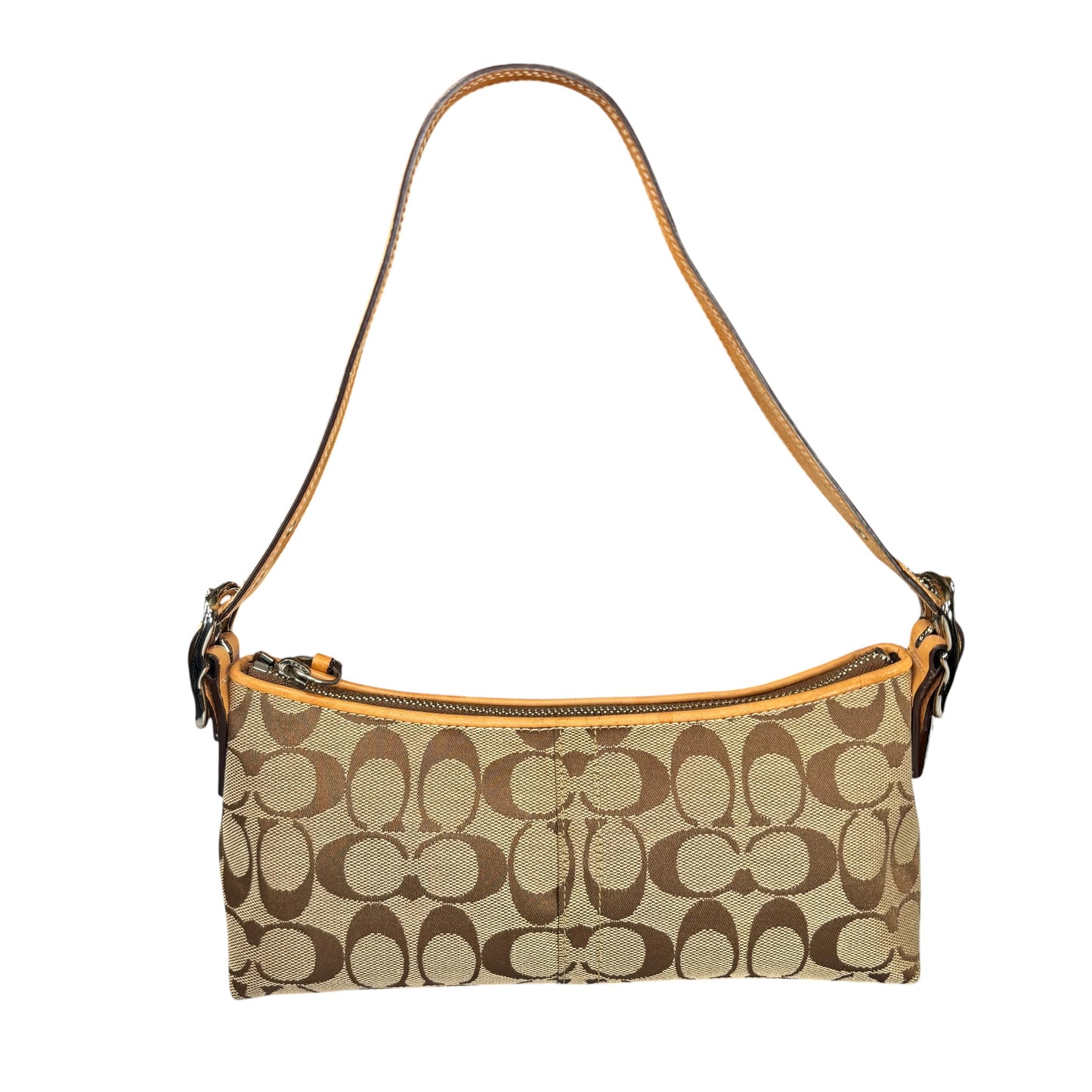 Coach Y2K Demi Tan Canvas Baguette Shoulder Purse