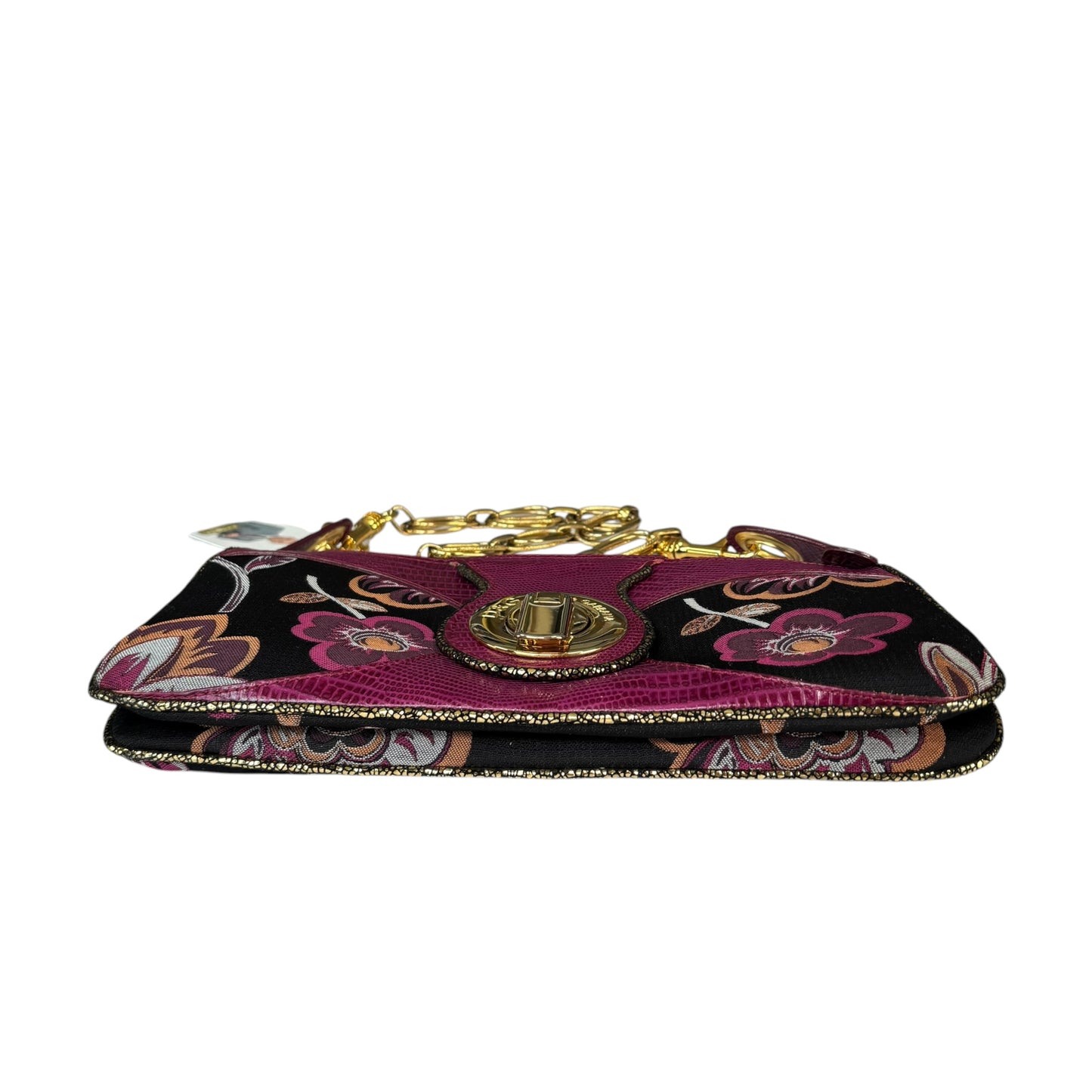 D & G Dolce & Gabbana Y2K Purple Floral Shoulder Chain Purse