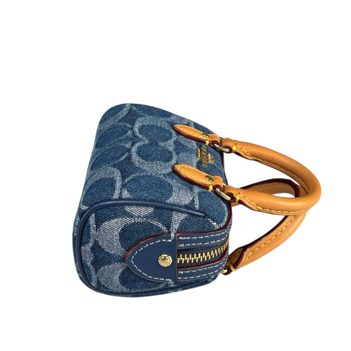 Coach Neo Rowan Sig C Denim Key Chain Purse Charm