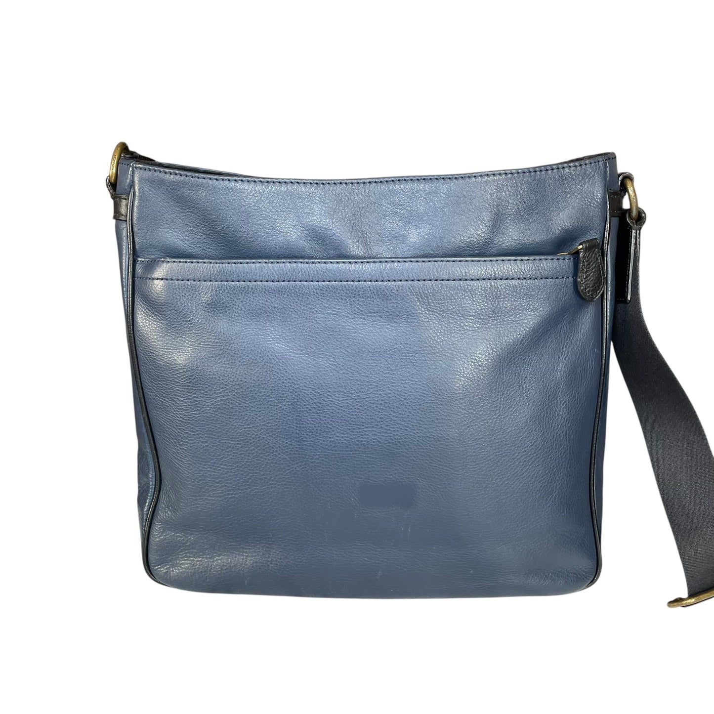 Coach Heritage Map Bombe Leather Messenger Bag Navy Black Crossbody Work Bag